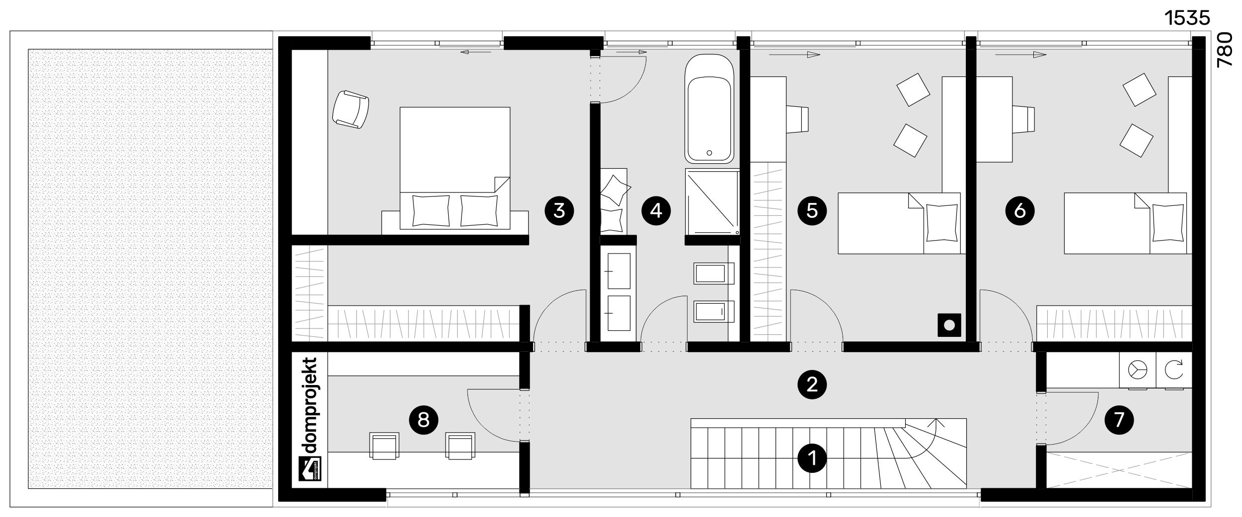 First floor plan – prefab house Una