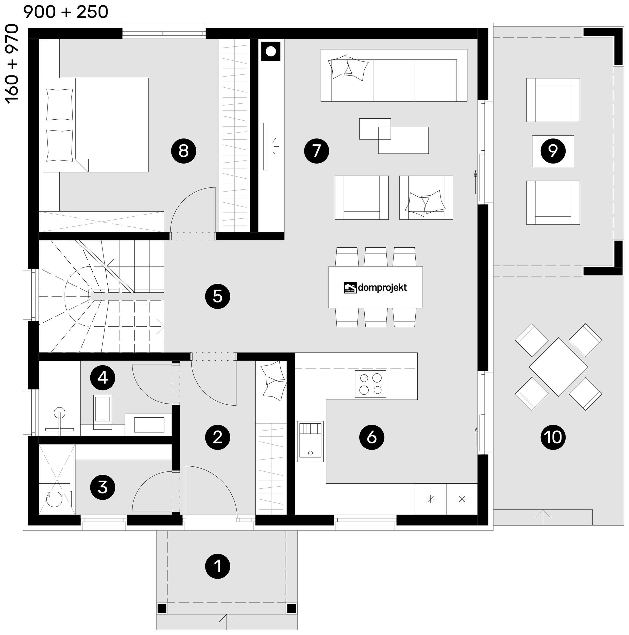 Ground floor plan – prefab house Edvina