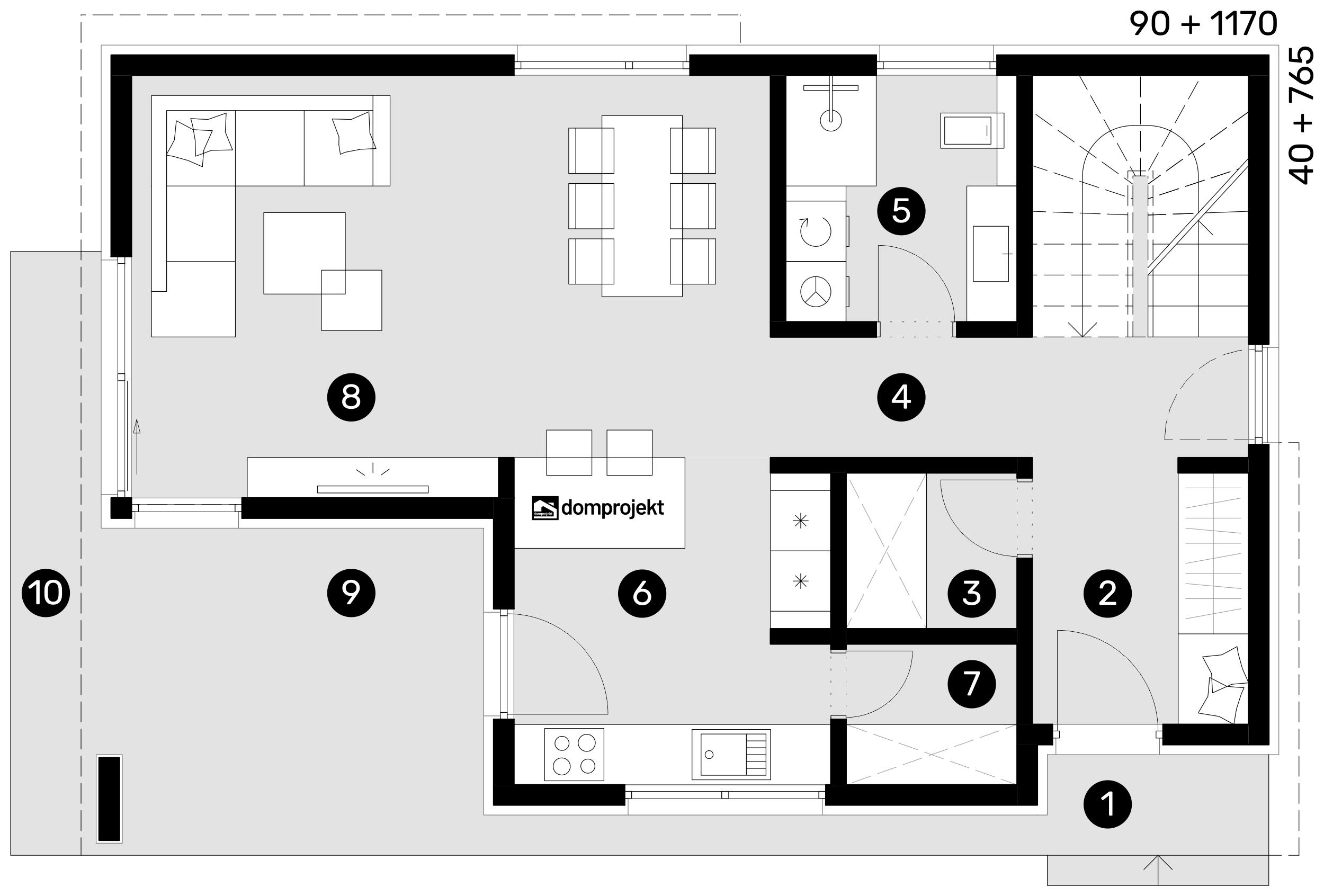 Ground floor plan – prefab house Elena