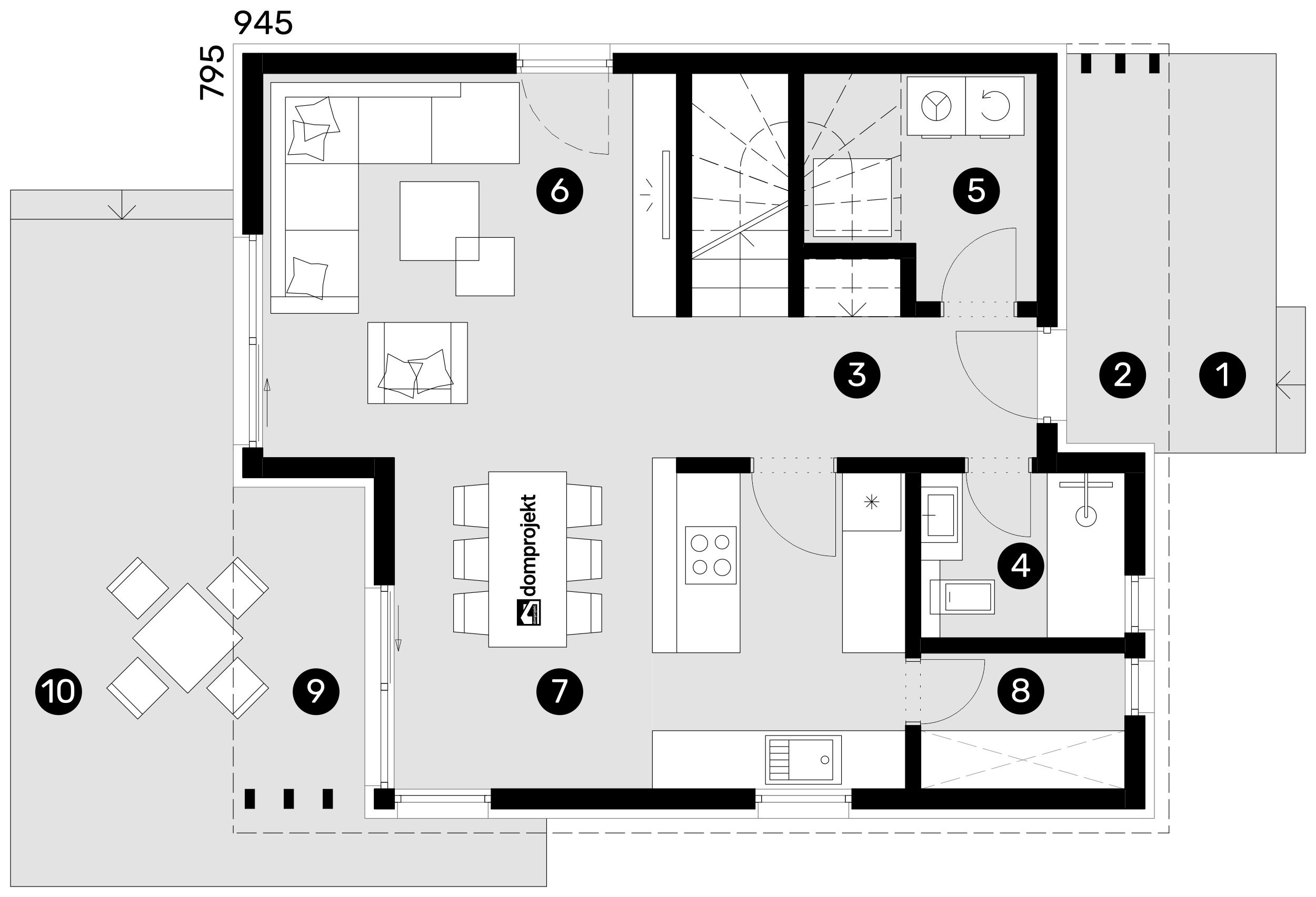 Ground floor plan – prefab house Emily