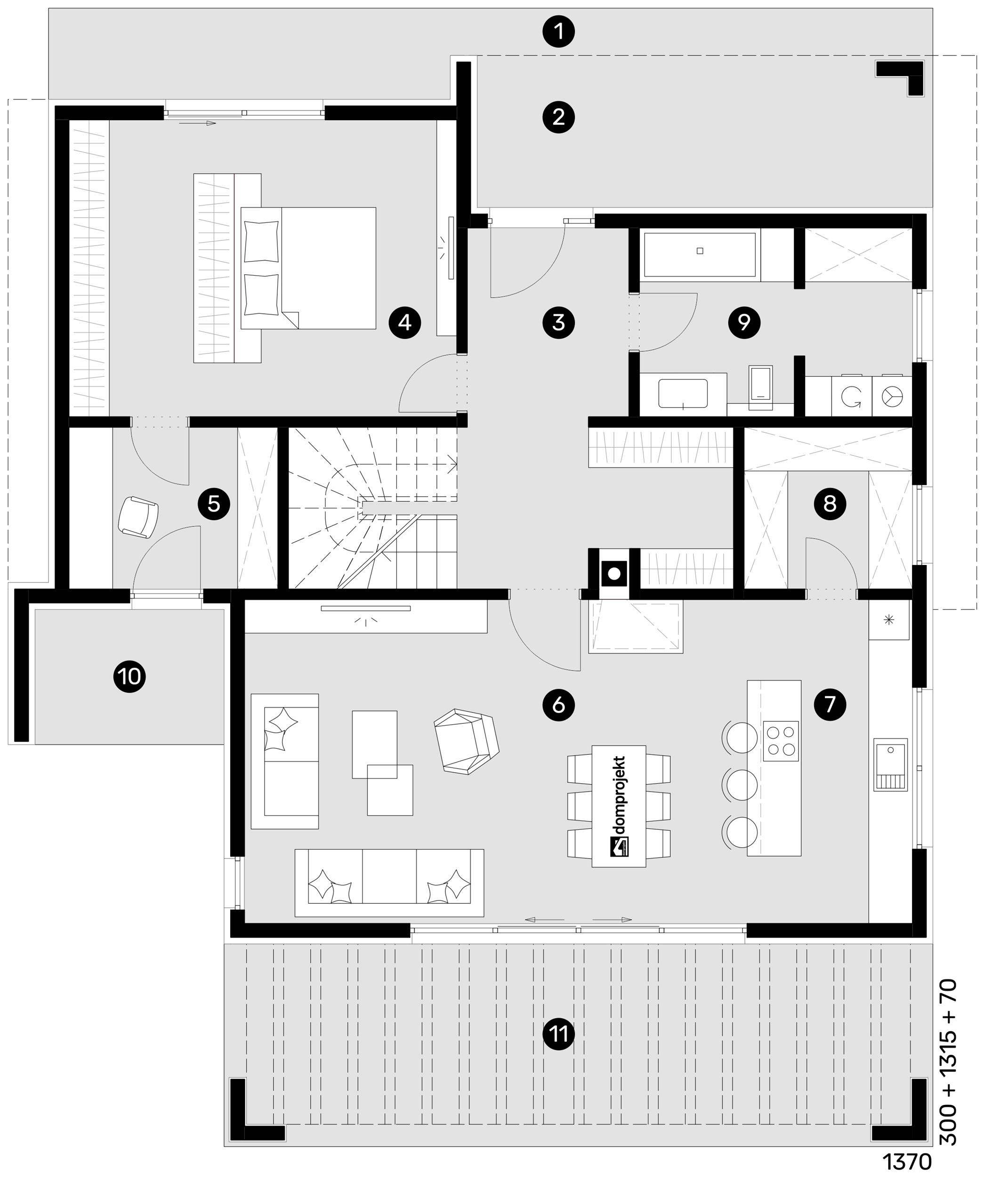 Ground floor plan – prefab house Evelyn