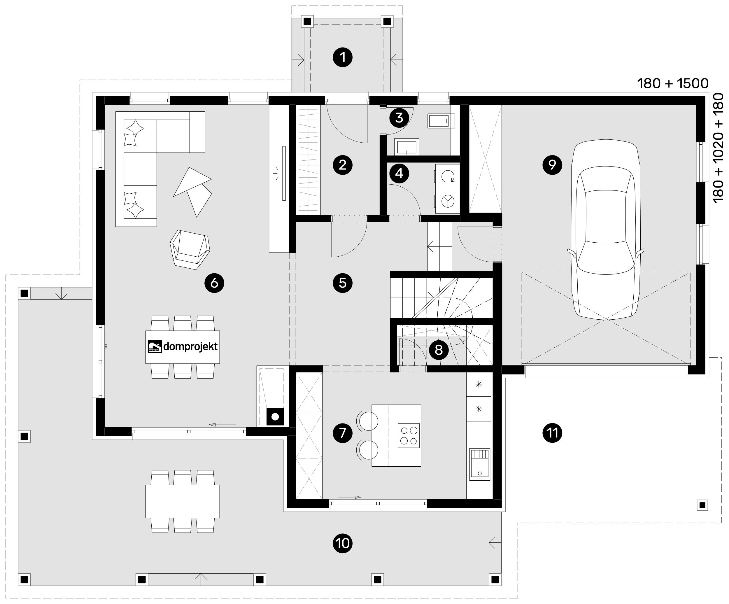 Ground floor plan – prefab house Francesca