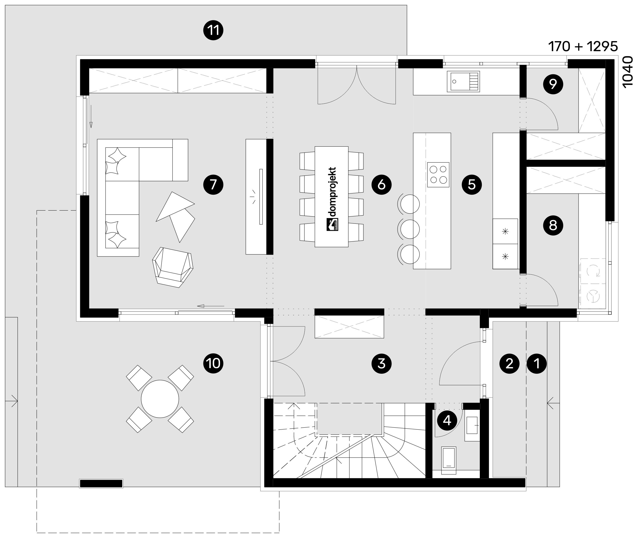 Ground floor plan – prefab house Giulietta
