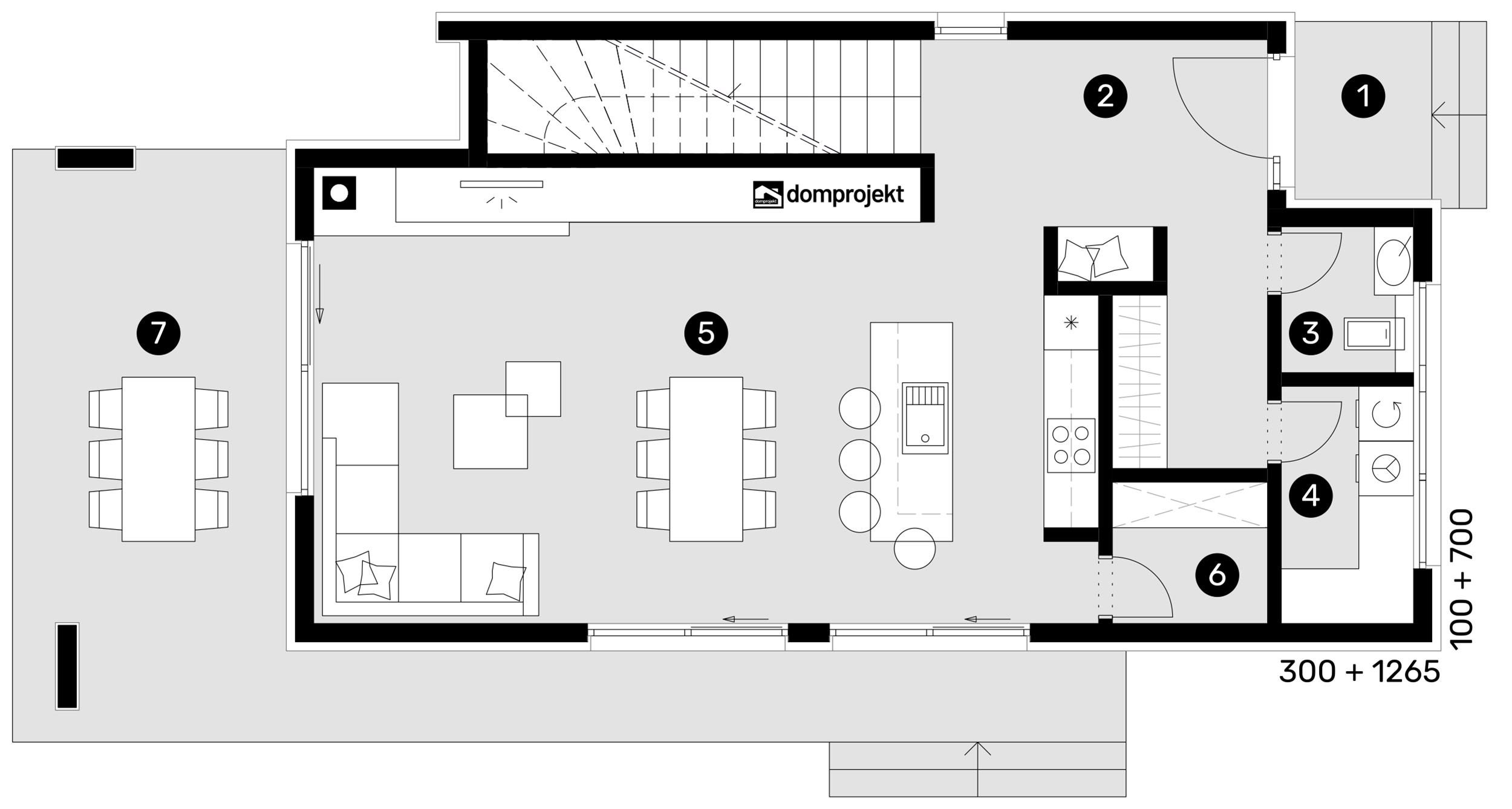 Ground floor plan – prefab house Gloria
