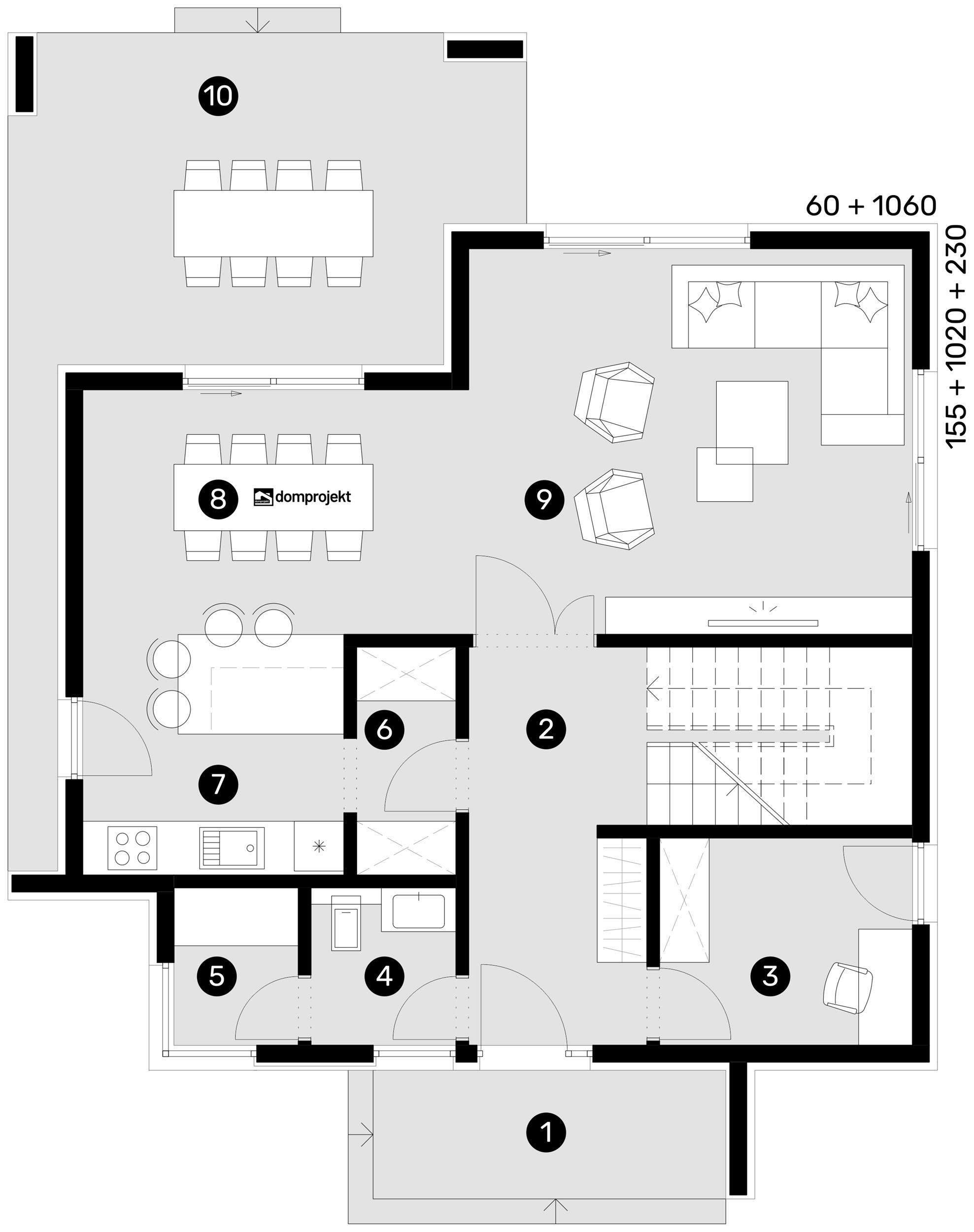 Ground floor plan – prefab house Irena