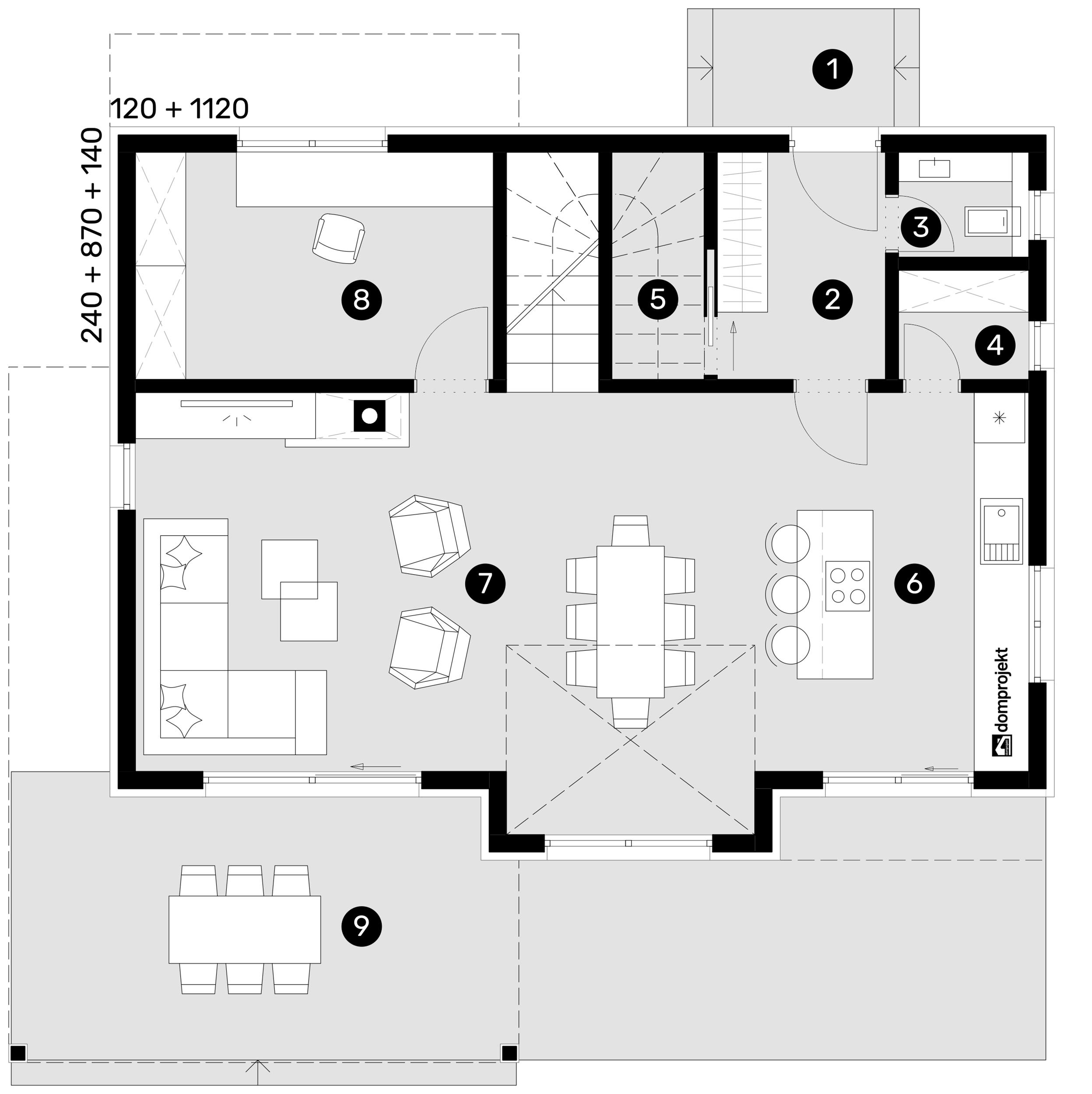 Ground floor plan – prefab house Jasmina