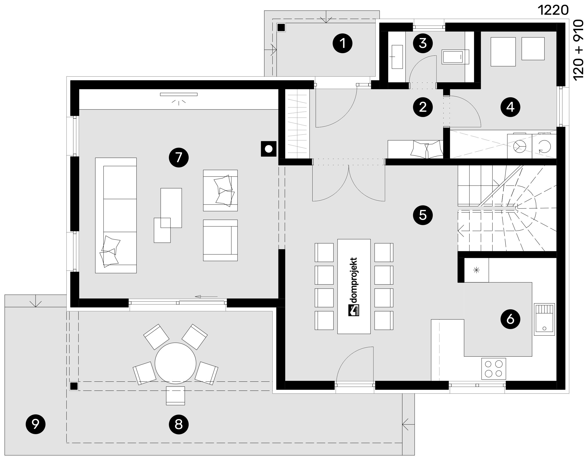 Ground floor plan – prefab house Klara