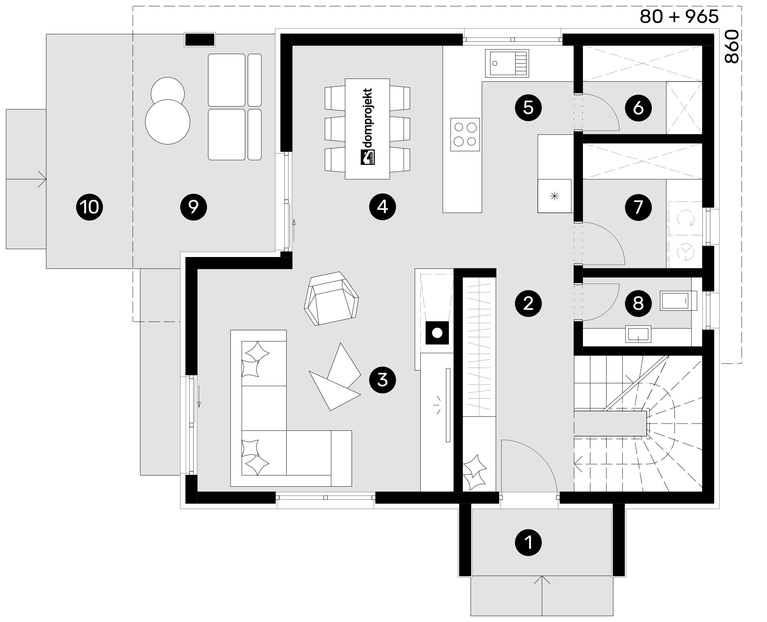Ground floor plan – prefab house Kristina