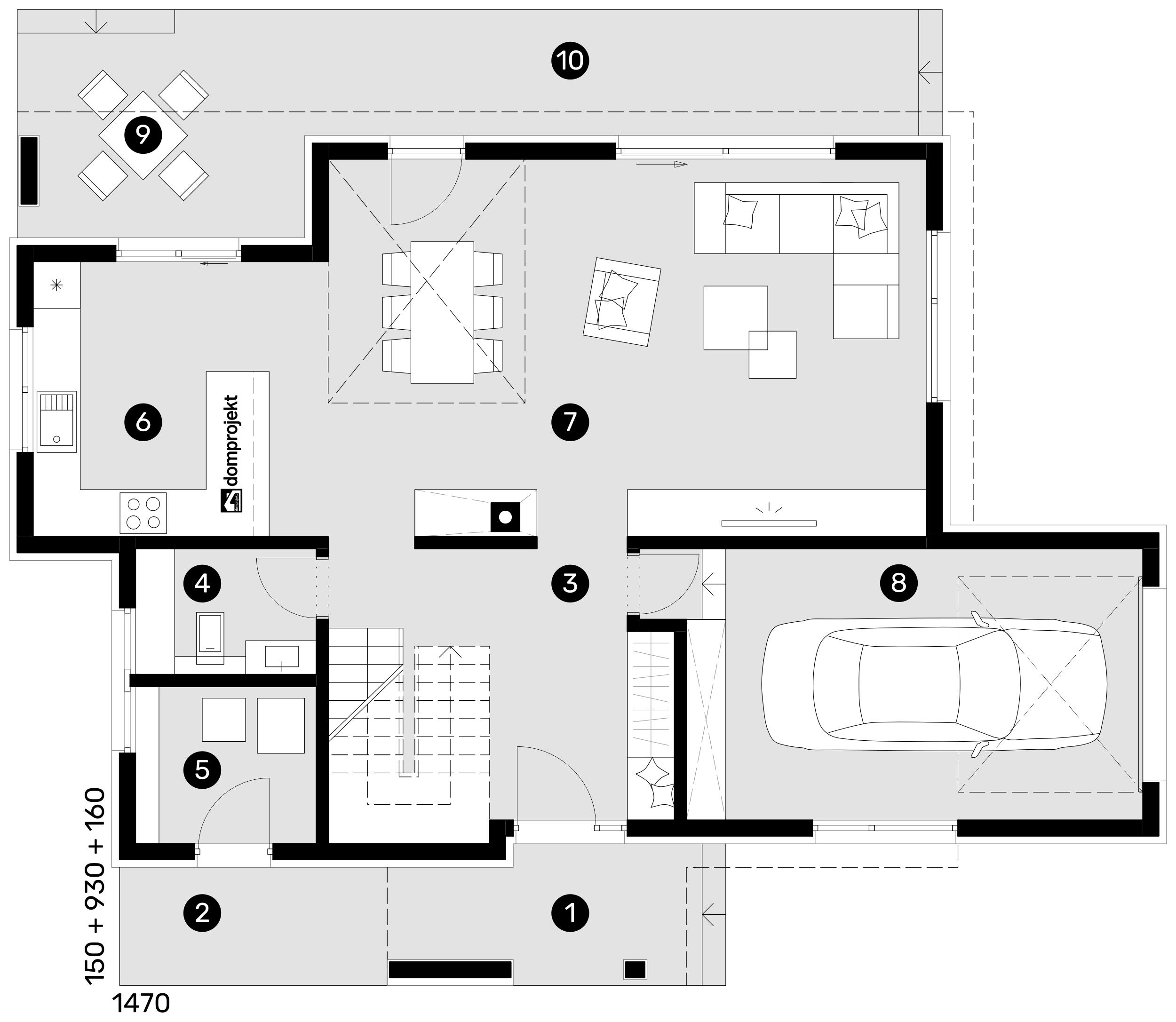 Ground floor plan – prefab house Ksenija