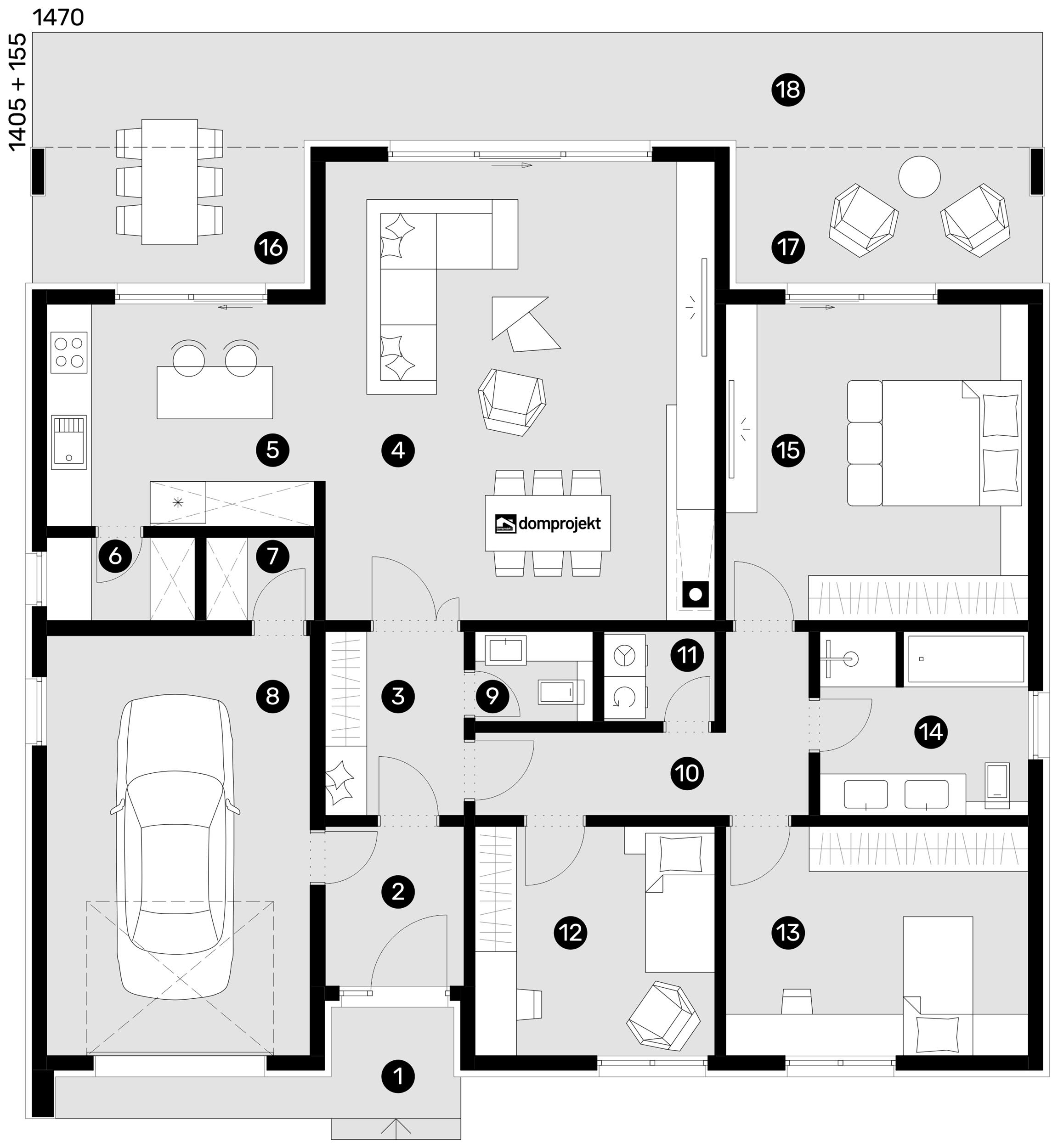 Ground floor plan – prefab house Lores