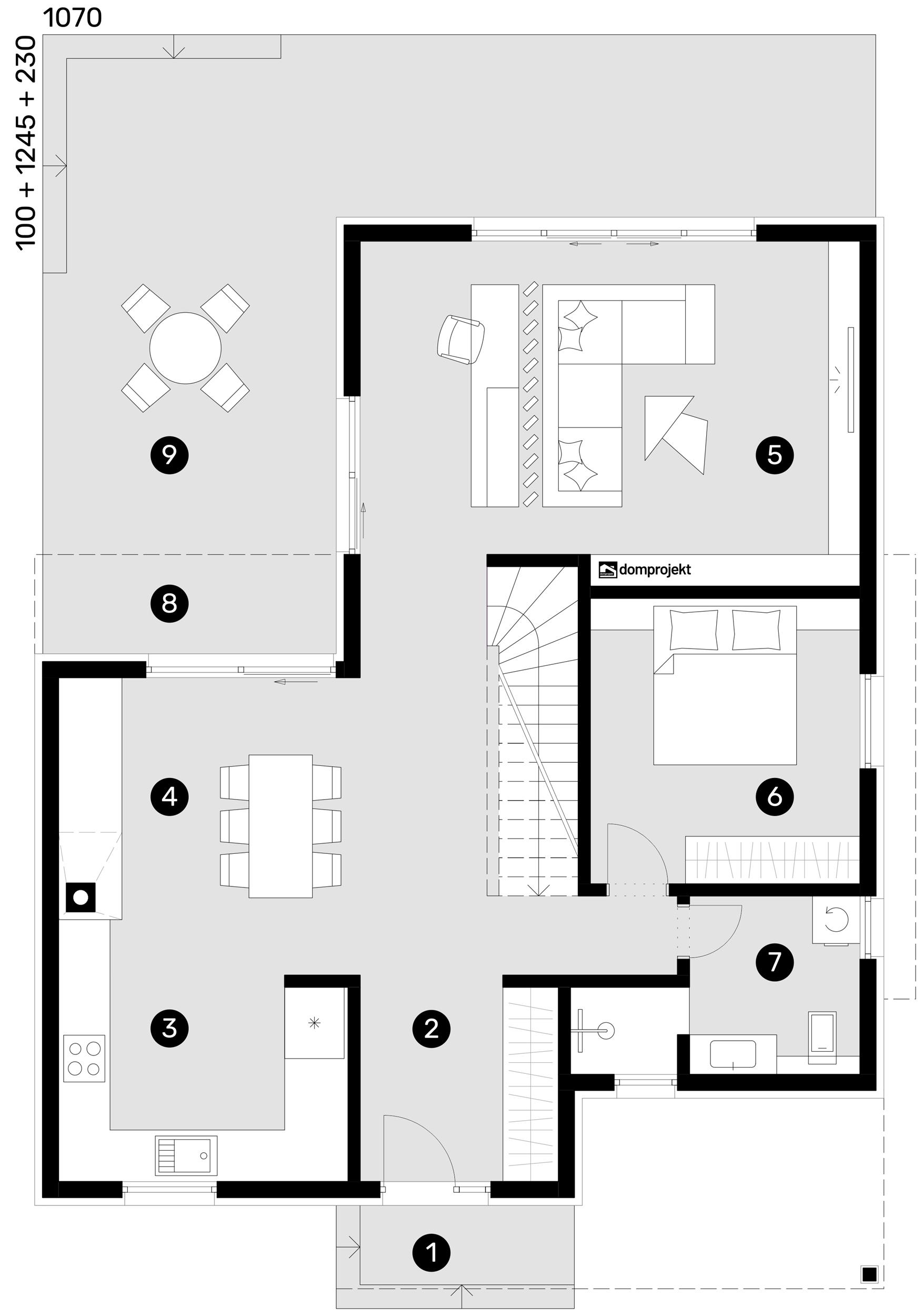 Ground floor plan – prefab house Luna