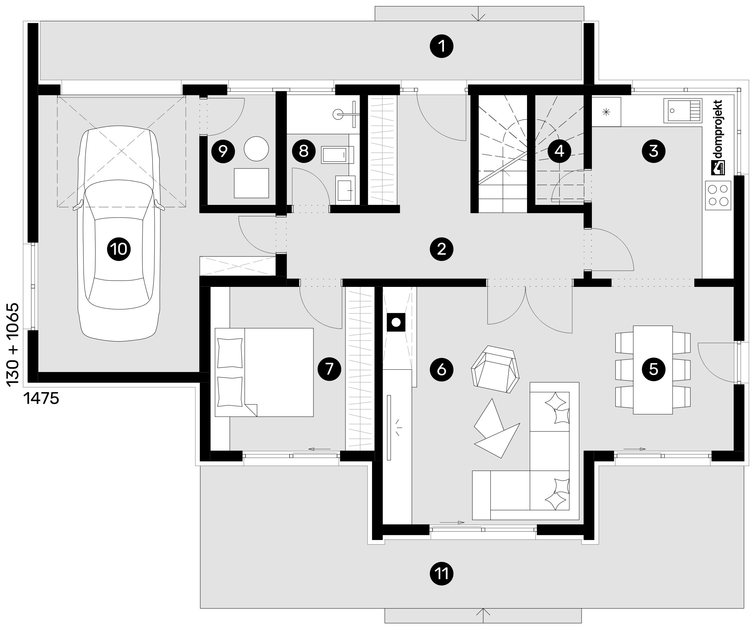 Ground floor plan – prefab house Patricia