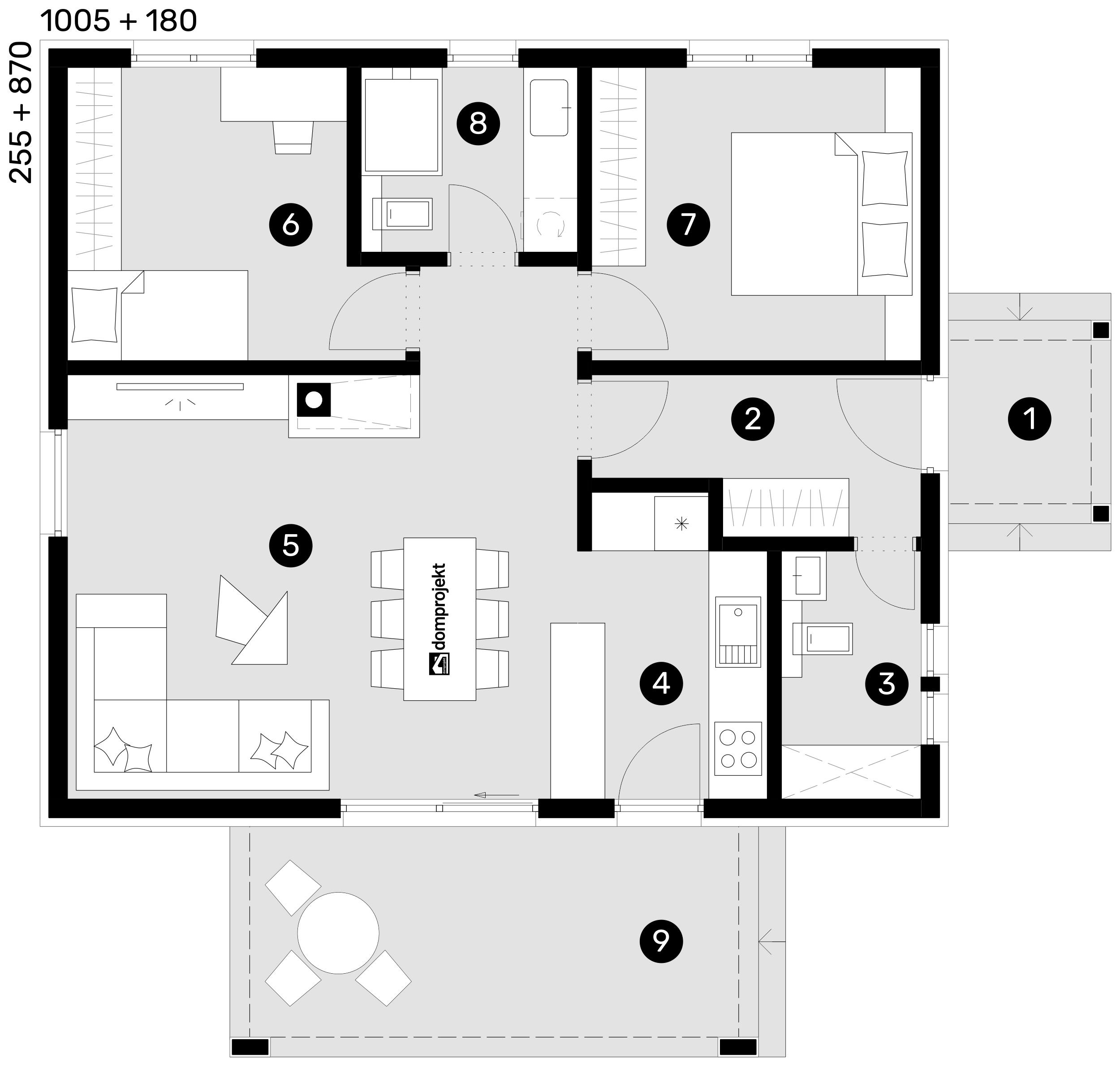Ground floor plan – prefab house Vanesa