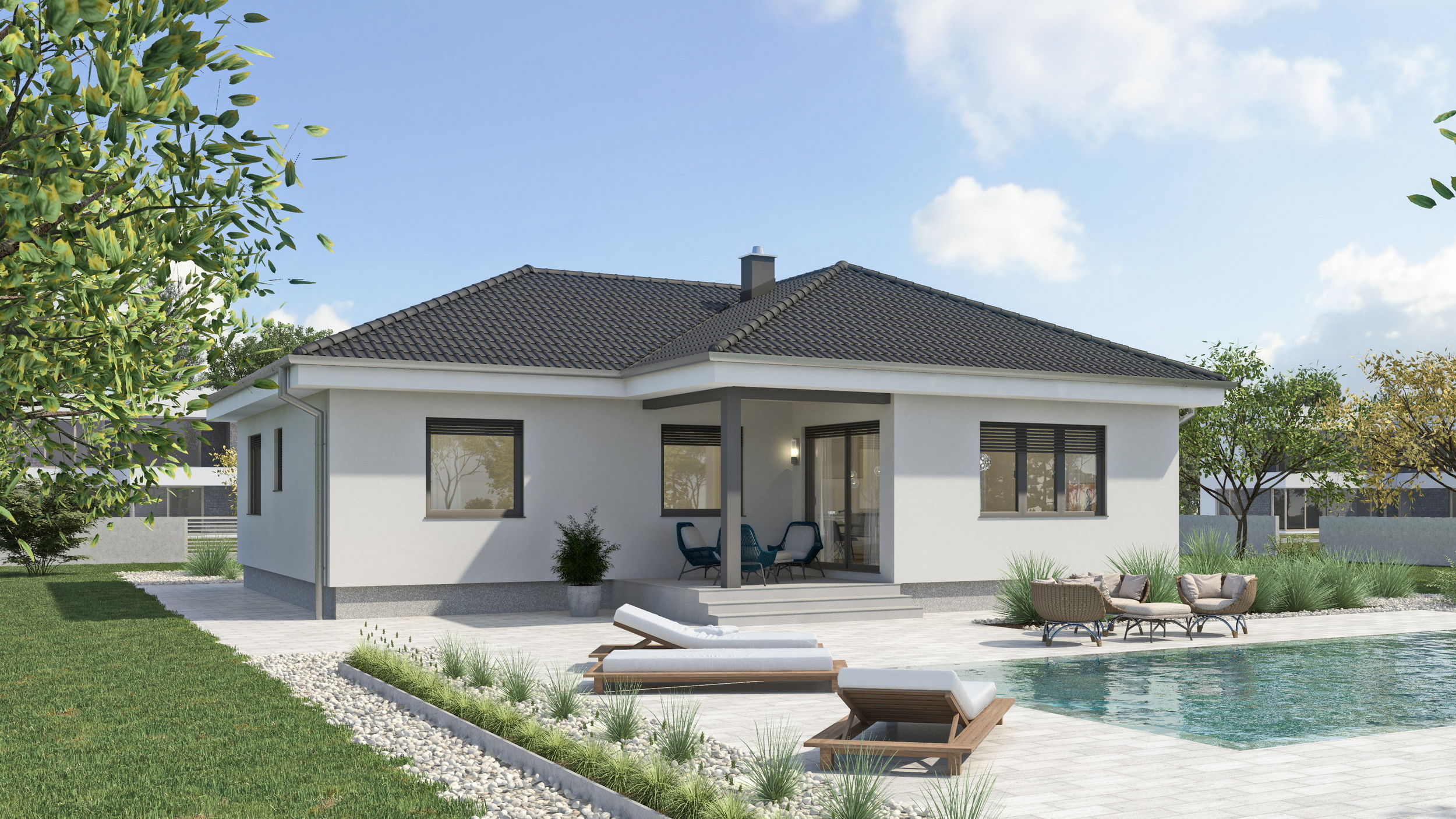 Prefab house Karmela – bungalow, 107 m²