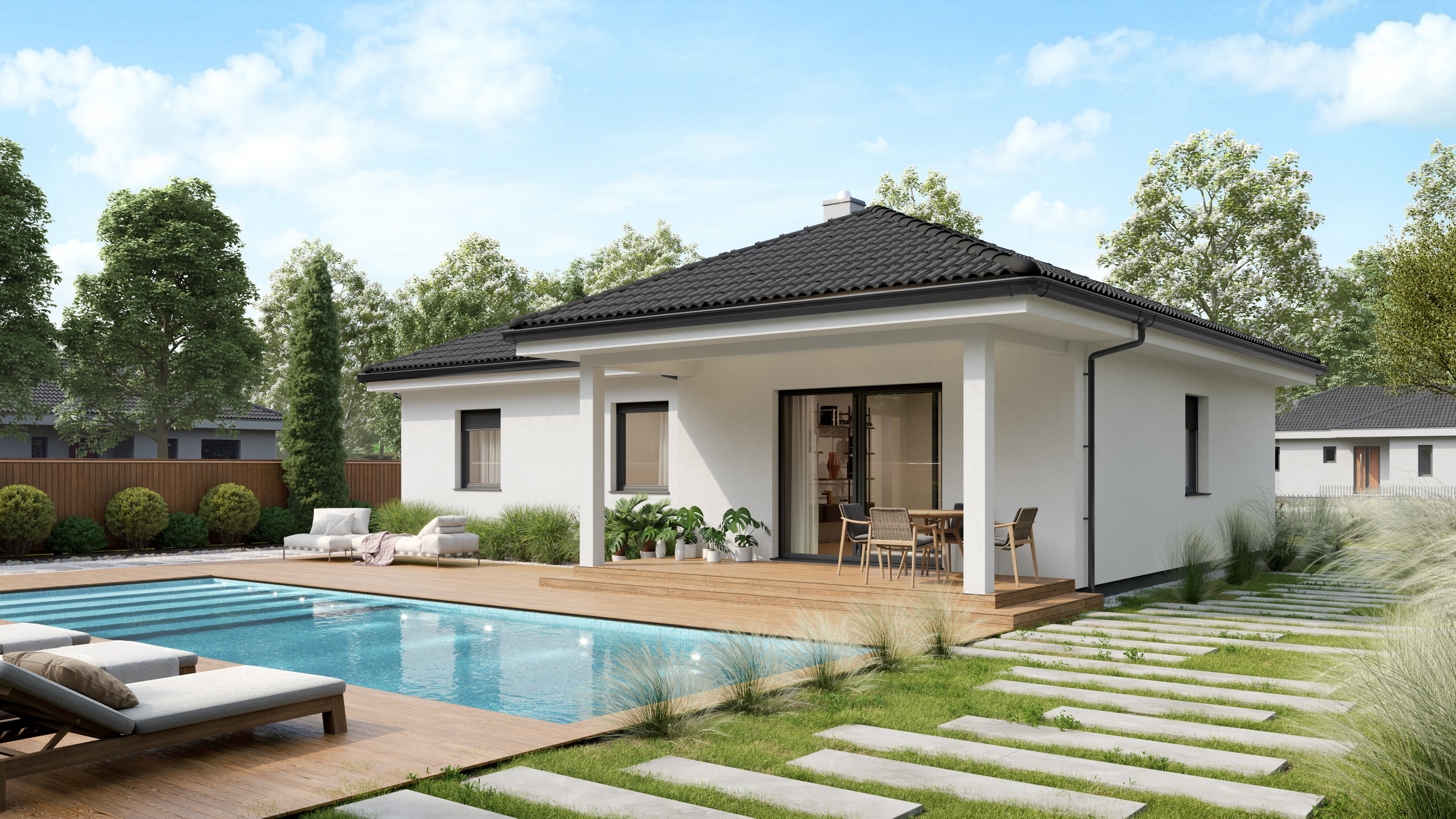 Prefab house Marinela – bungalow, 103 m²