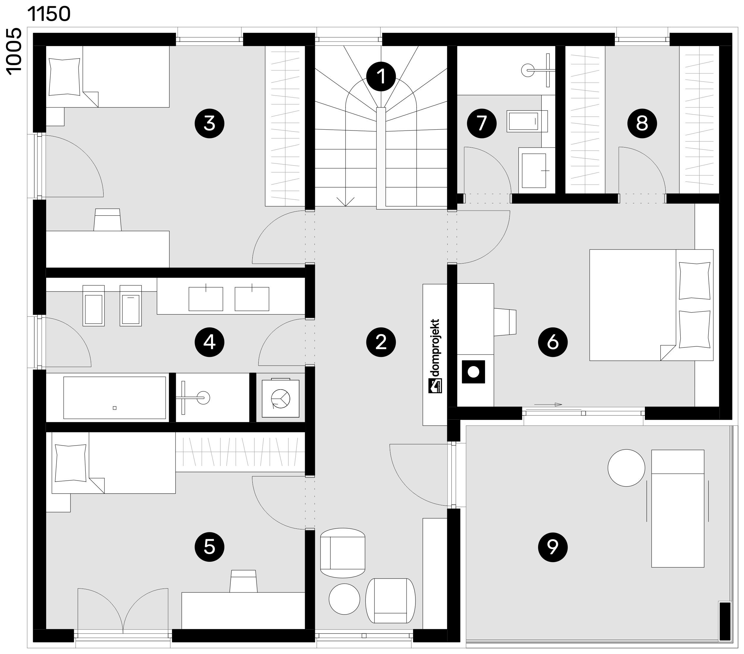 First floor plan – prefab house Beata