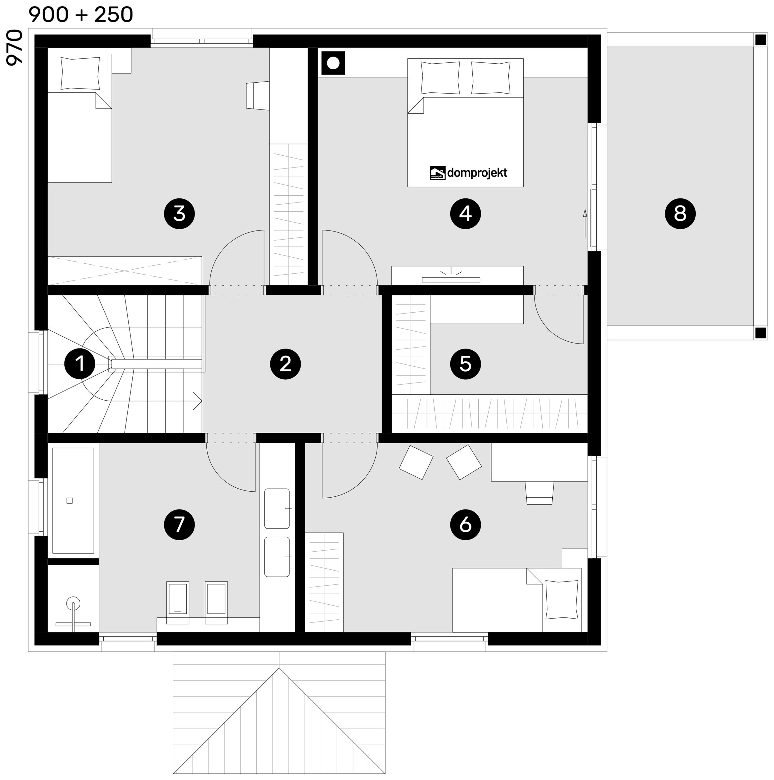 First floor plan – prefab house Edvina