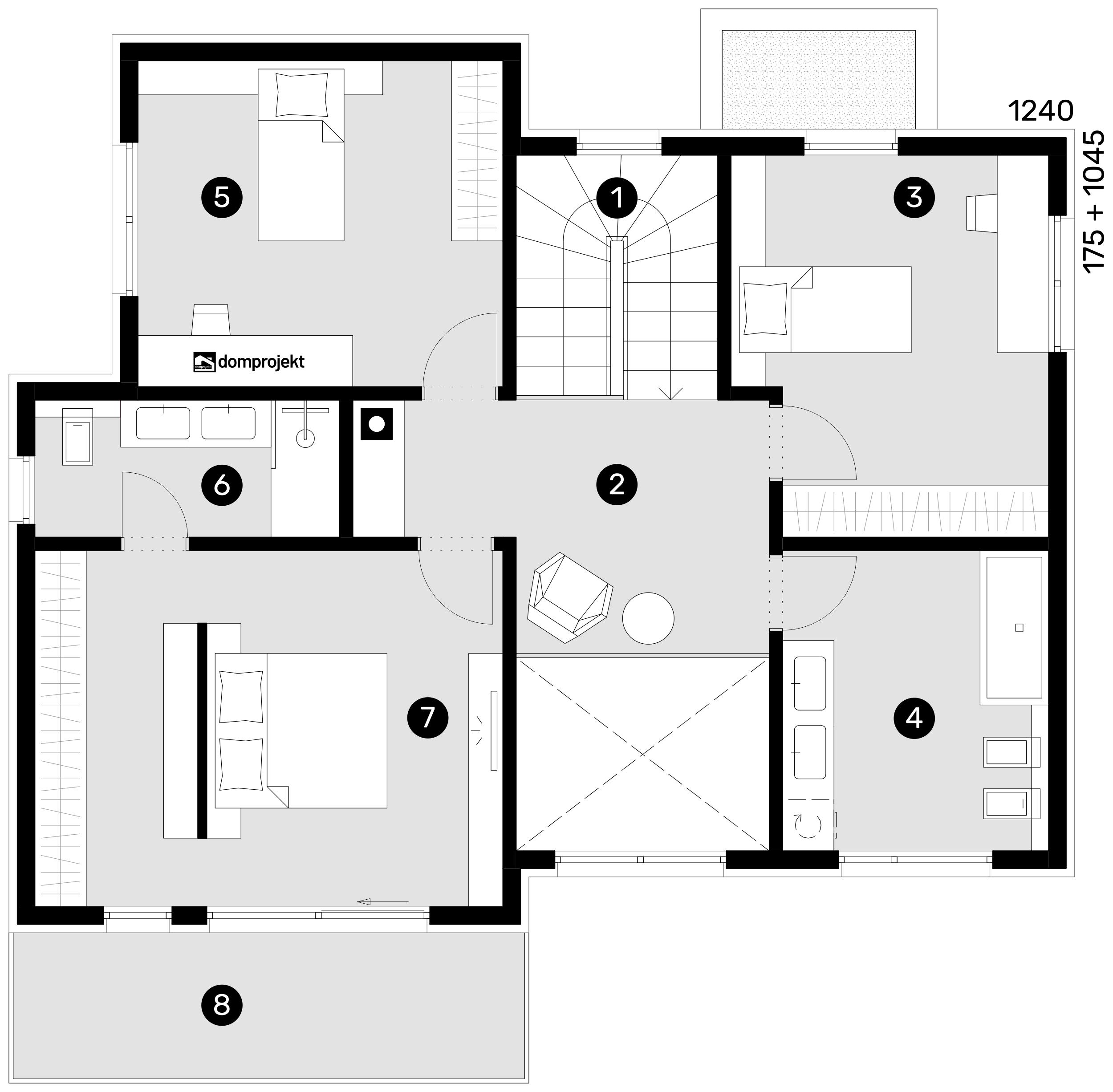 First floor plan – prefab house Jasmina