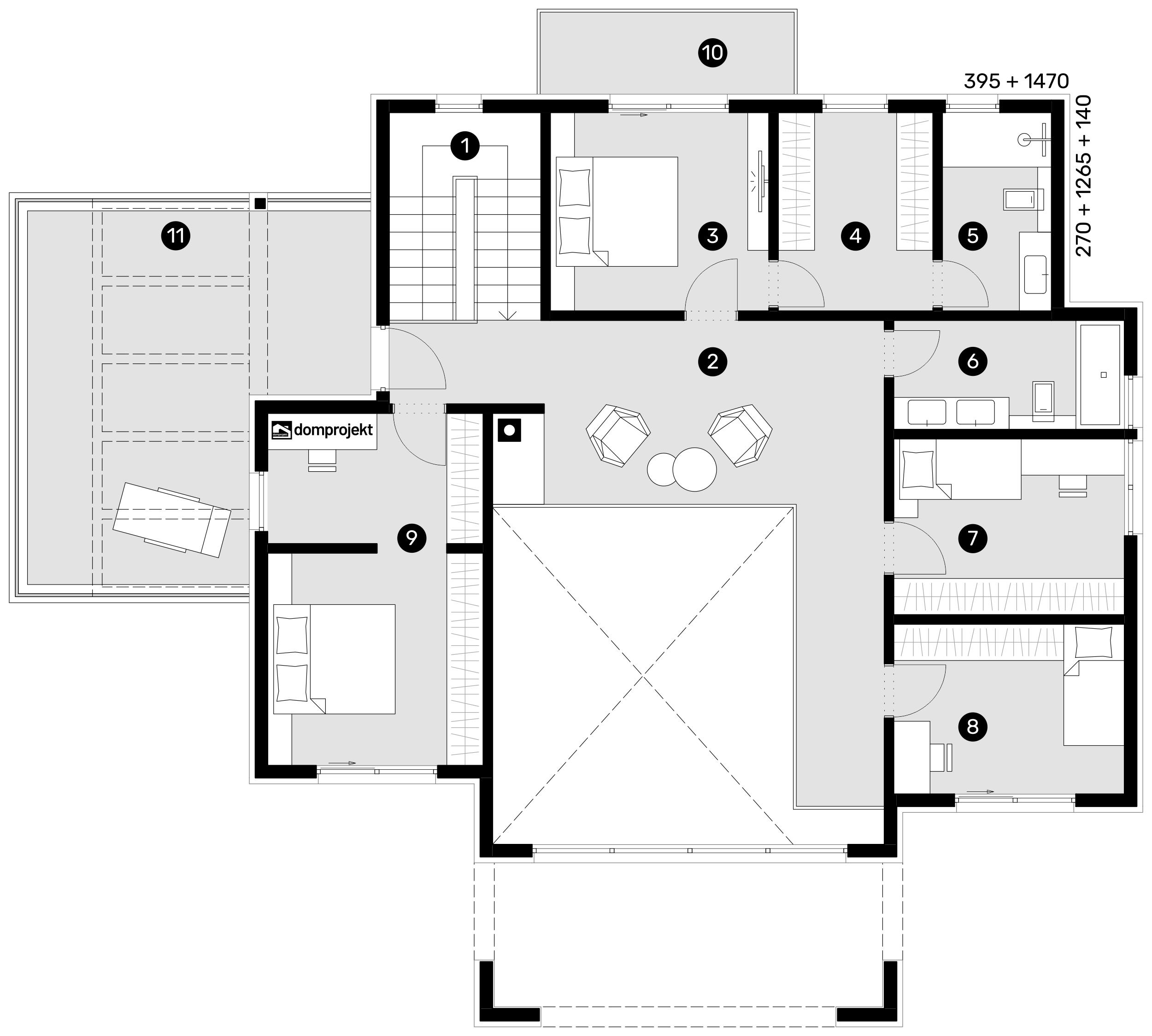 First floor plan – prefab house Karolina