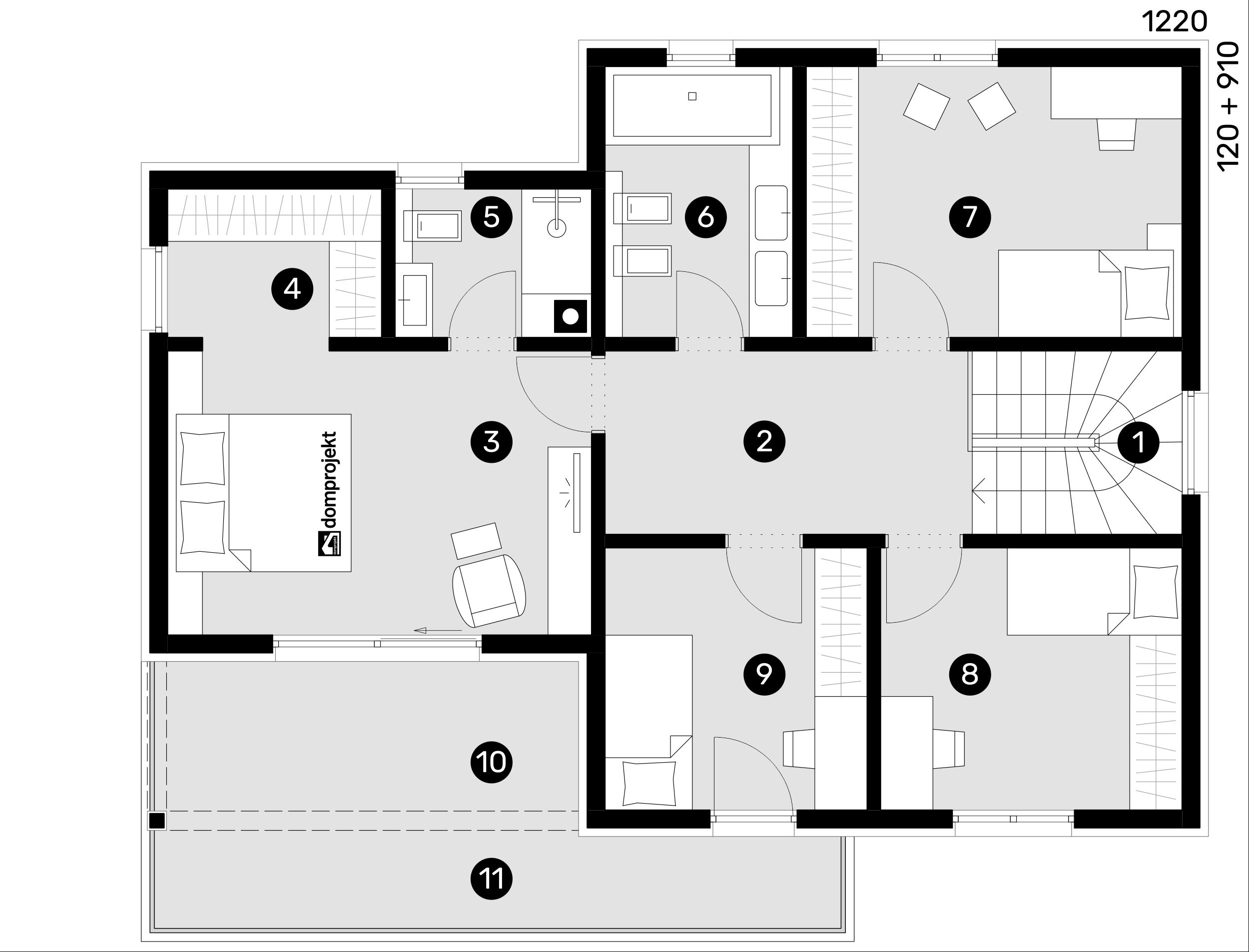 First floor plan – prefab house Klara