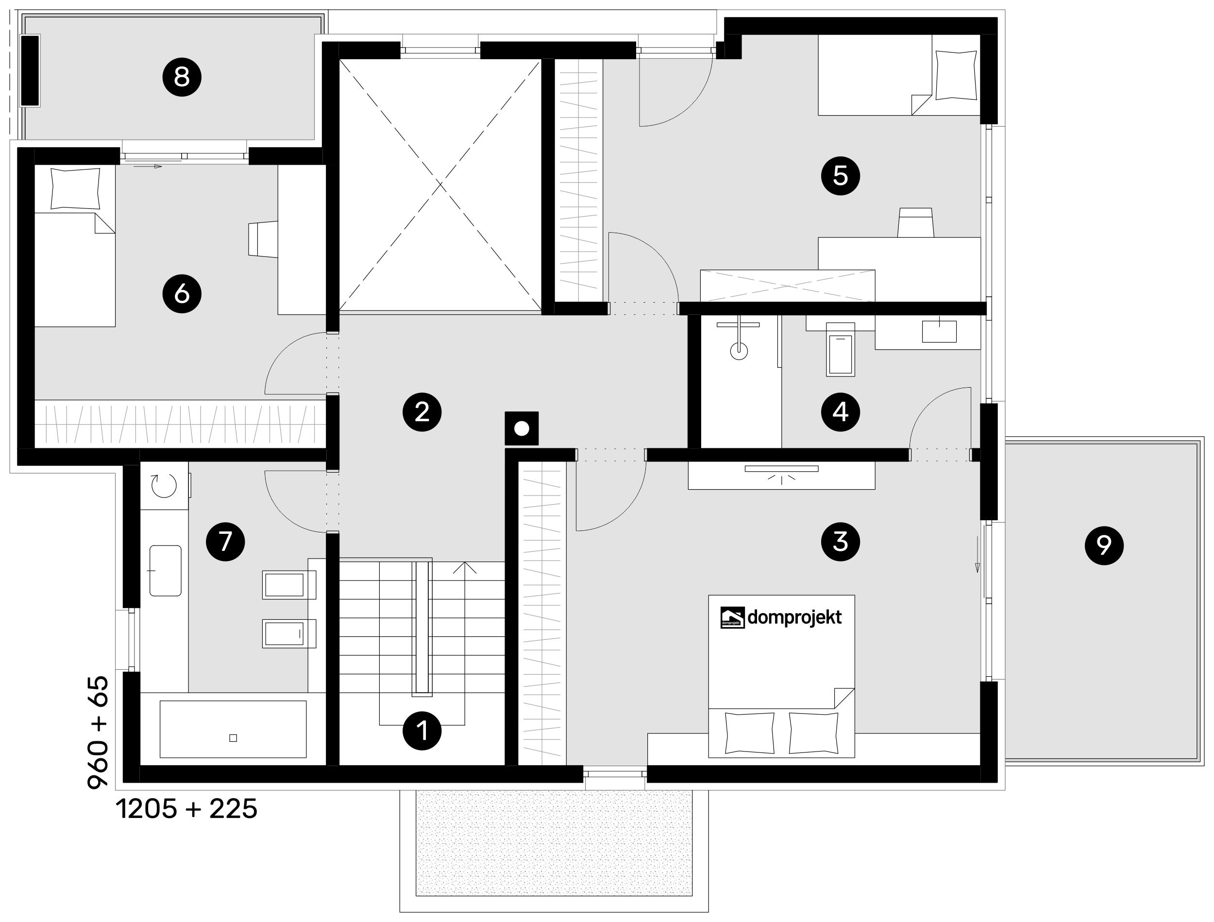 First floor plan – prefab house Ksenija