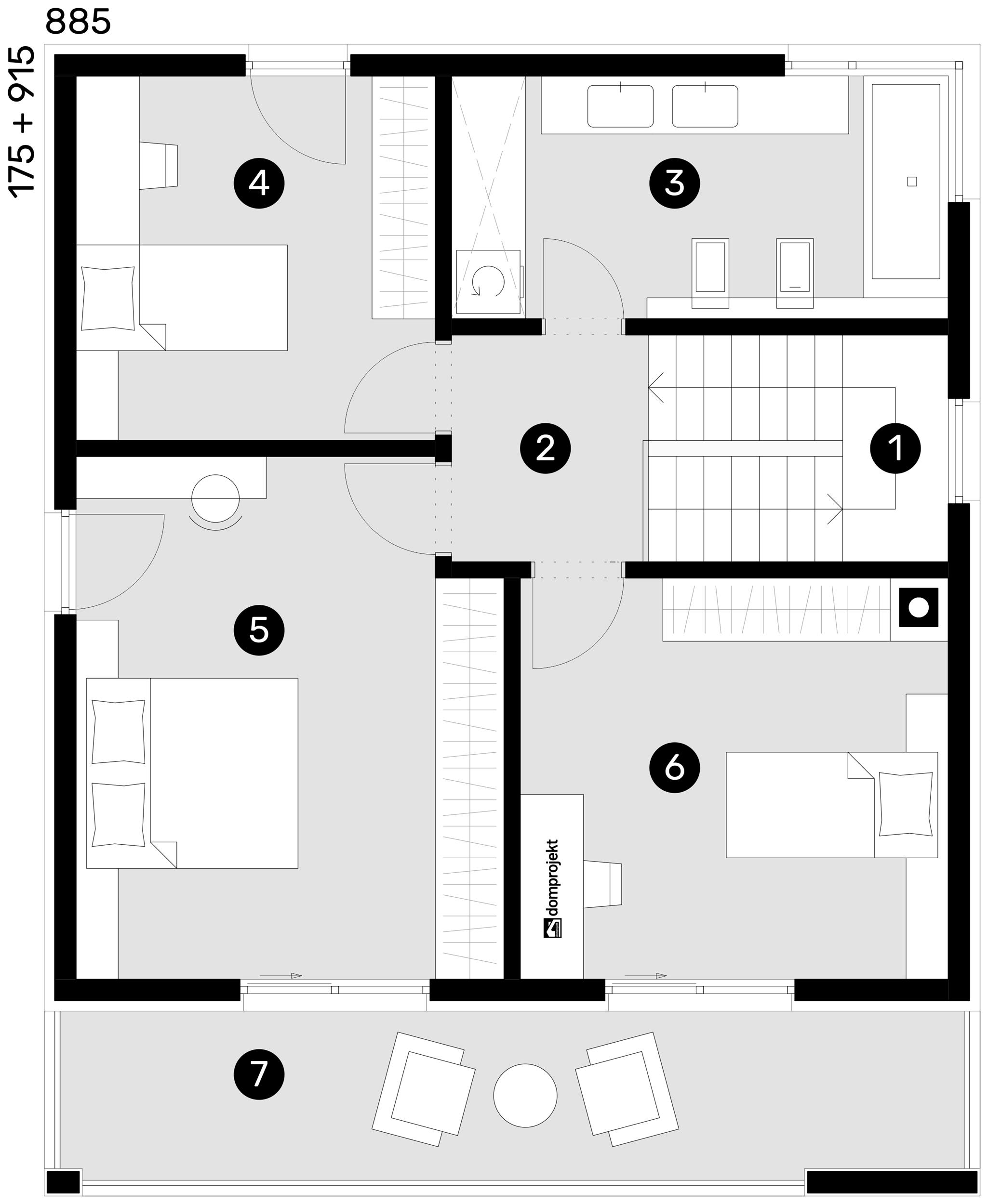 First floor plan – prefab house Lidija