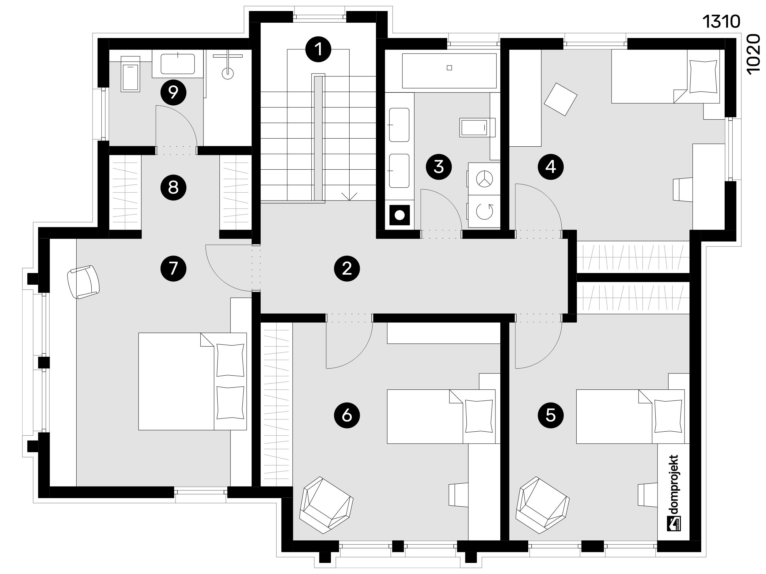 First floor plan – prefab house Lorena