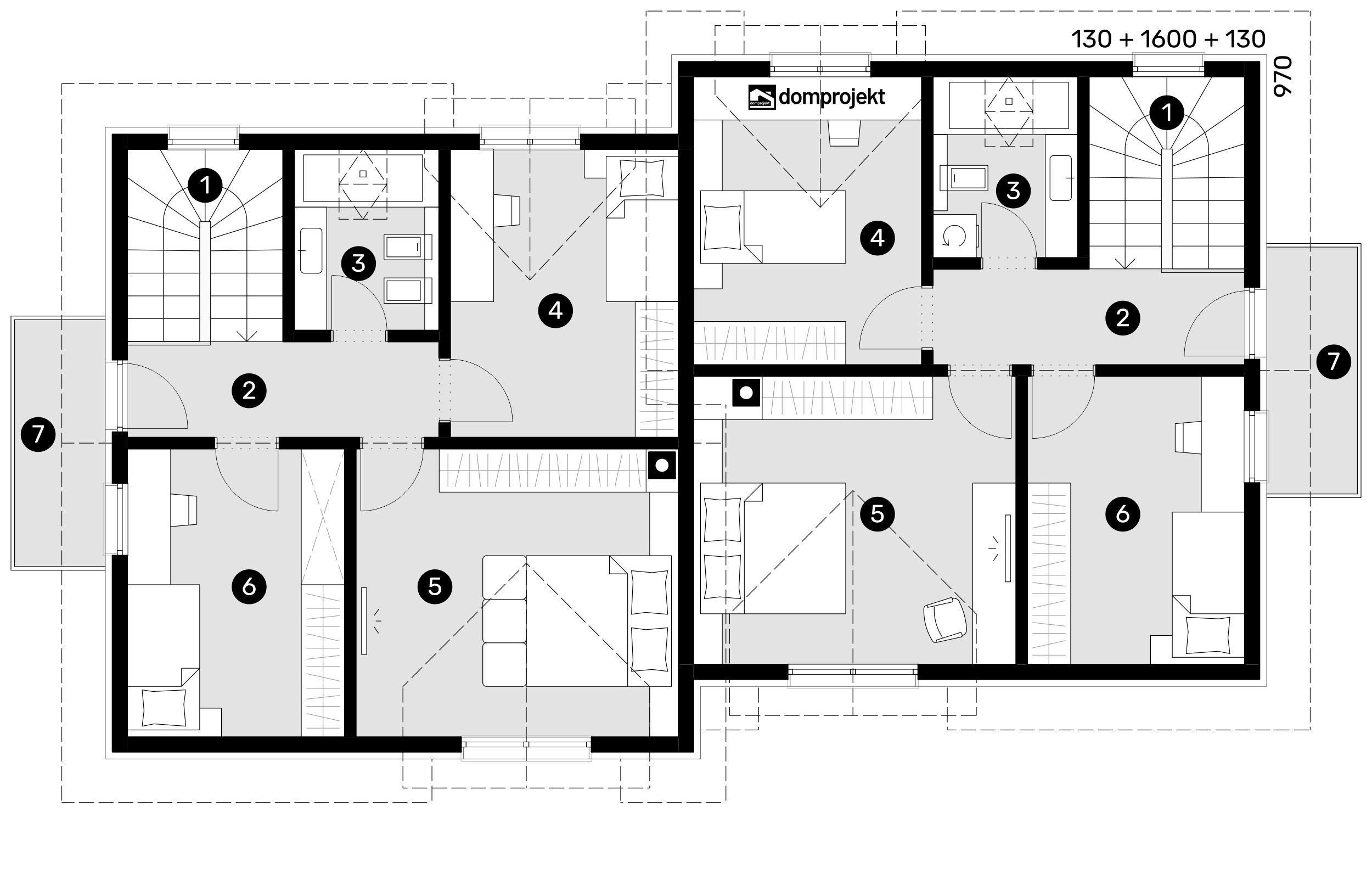 Attic floor plan – prefab house Ida