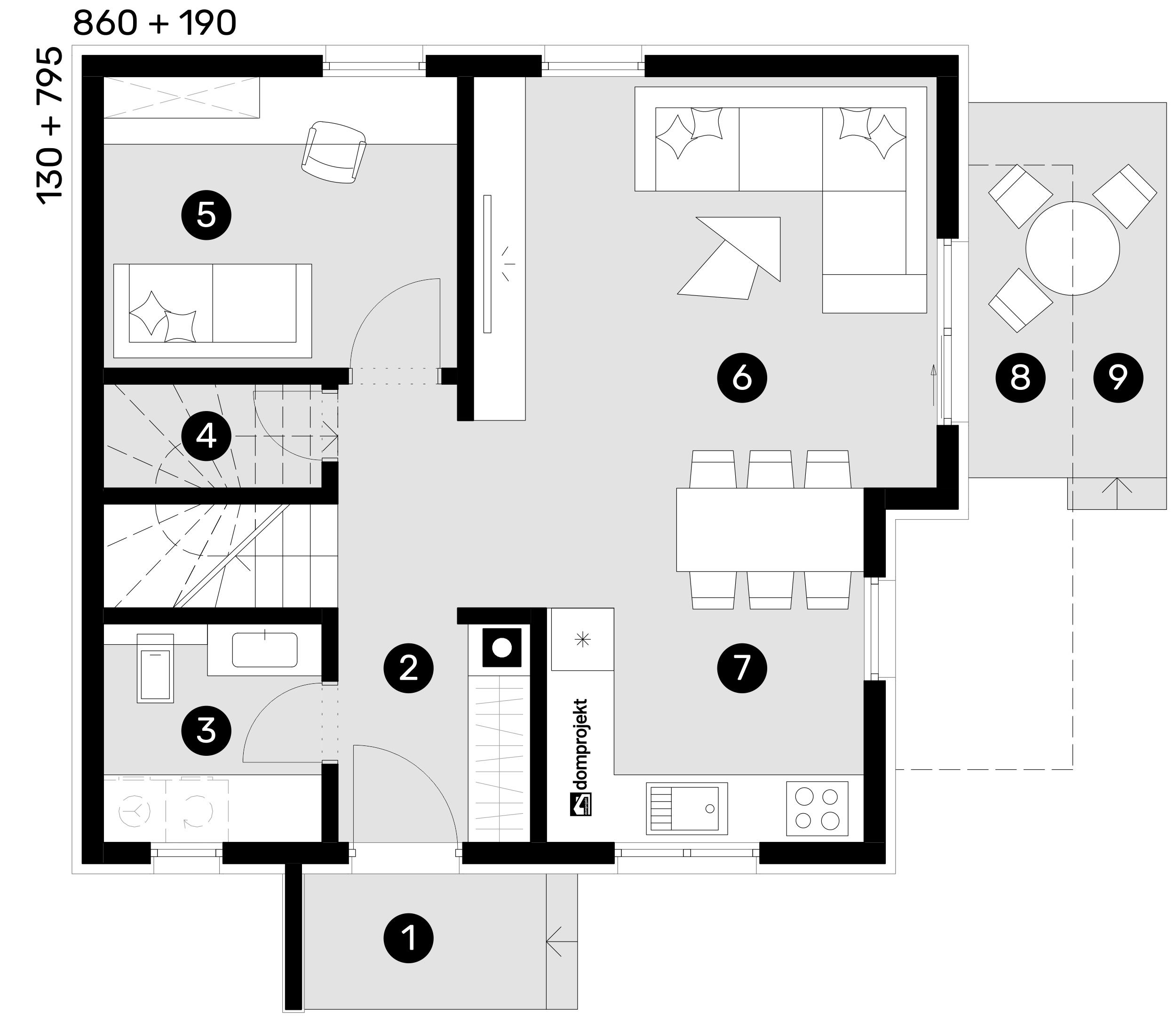 Ground floor plan – prefab house Alma