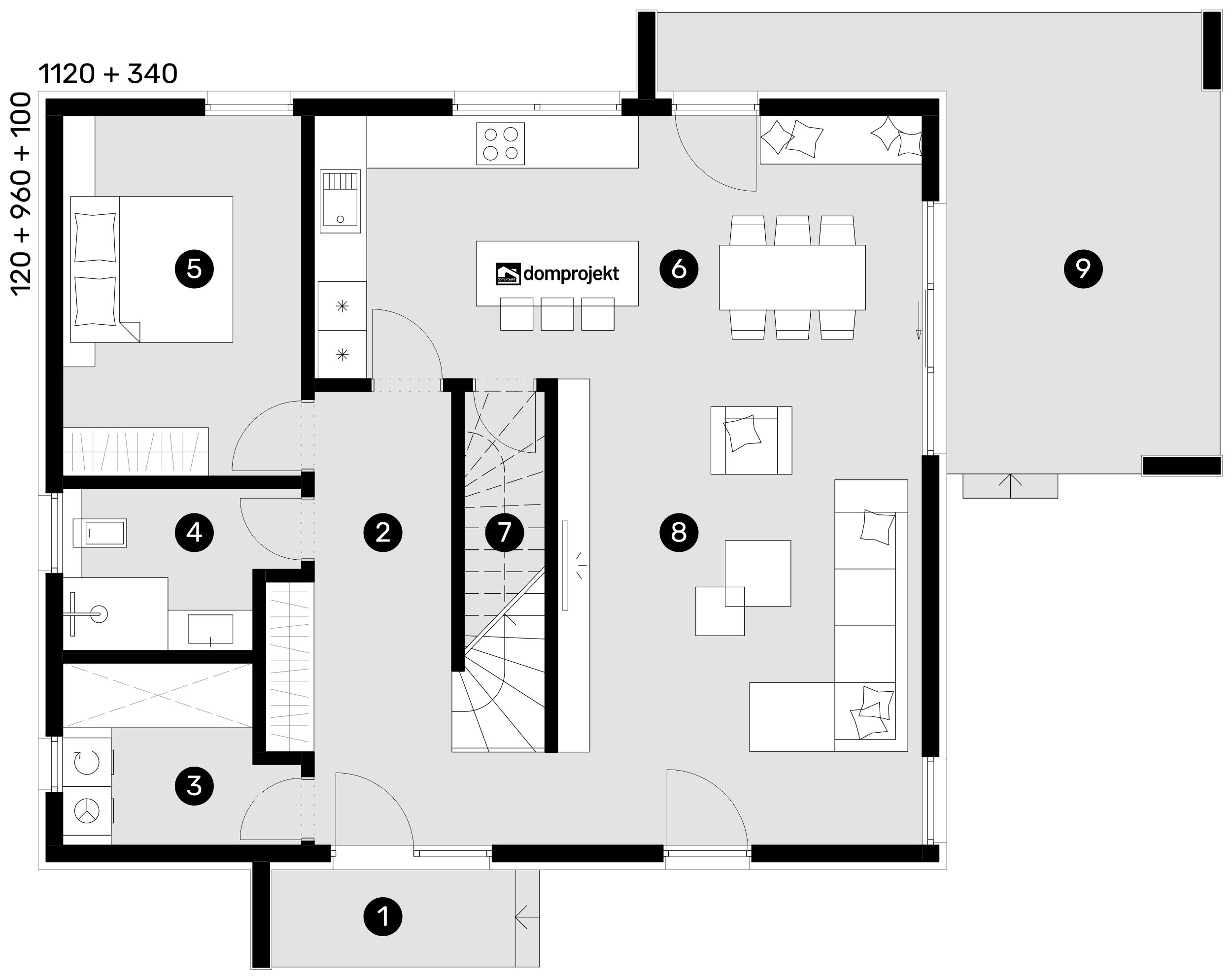 Ground floor plan – prefab house Amanda