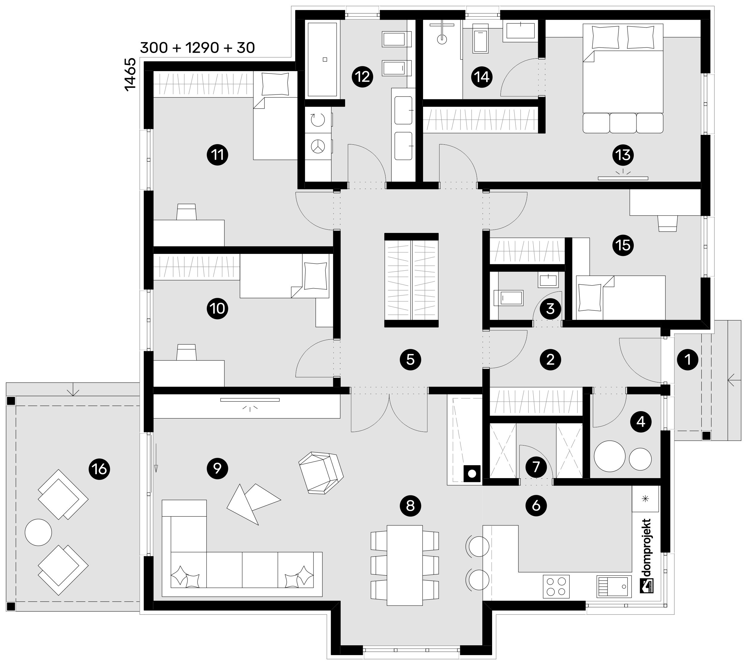 Ground floor plan – prefab house Anamarija