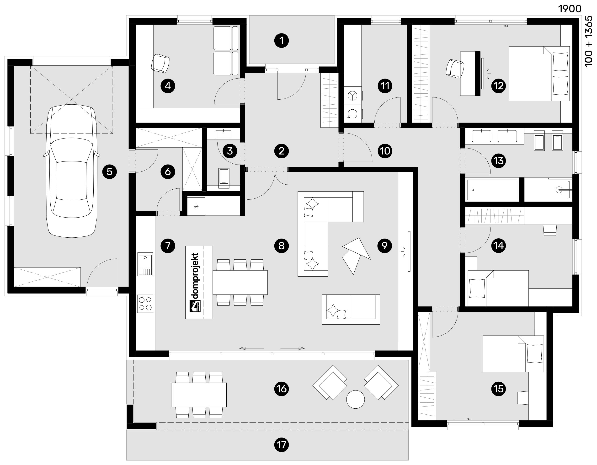 Ground floor plan – prefab house Aria