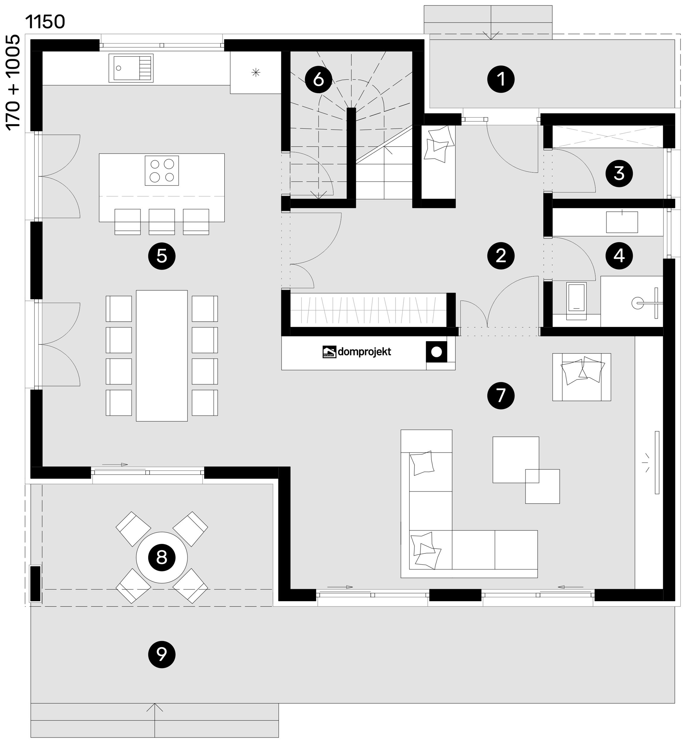 Ground floor plan – prefab house Beata