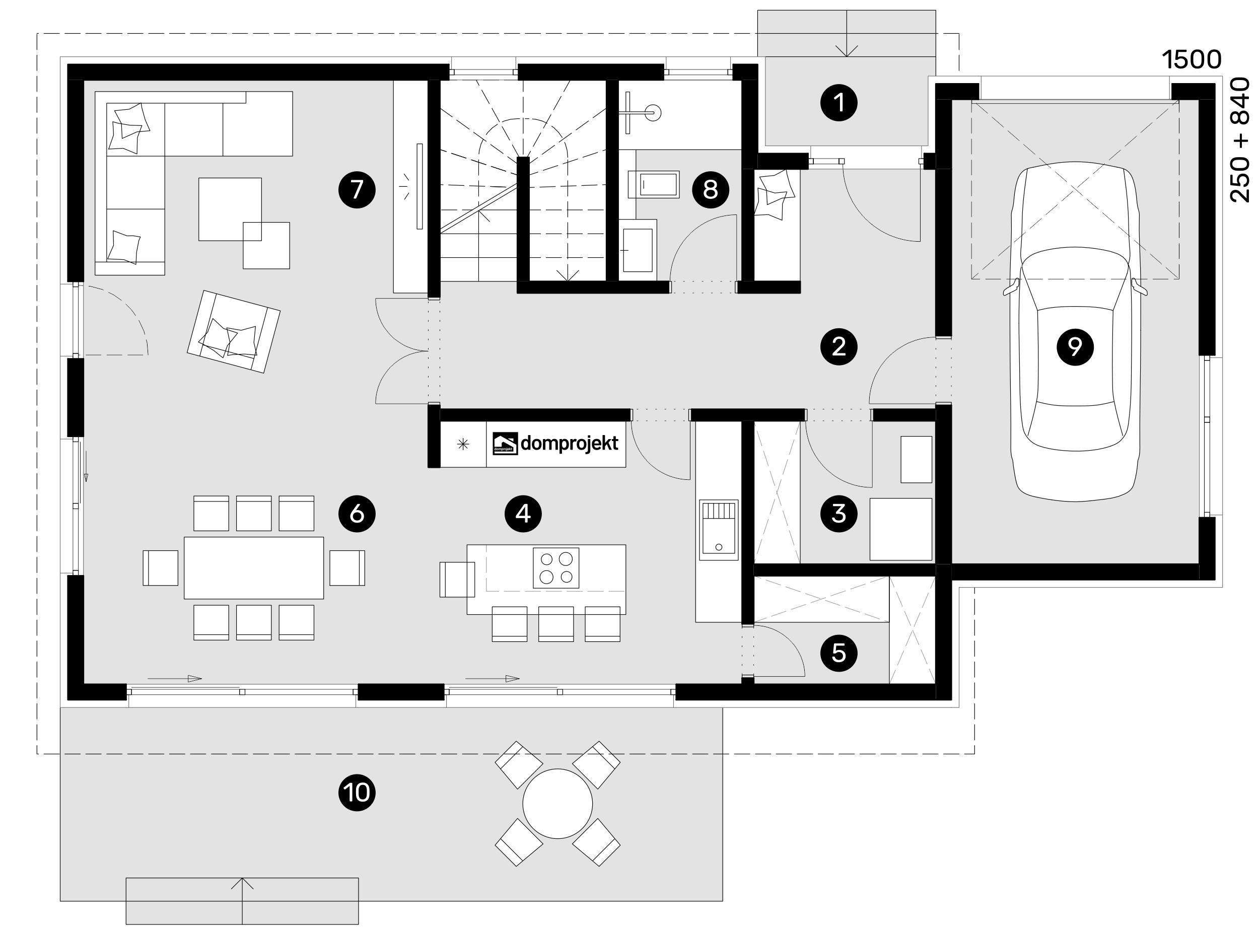 Ground floor plan – prefab house Beatrice