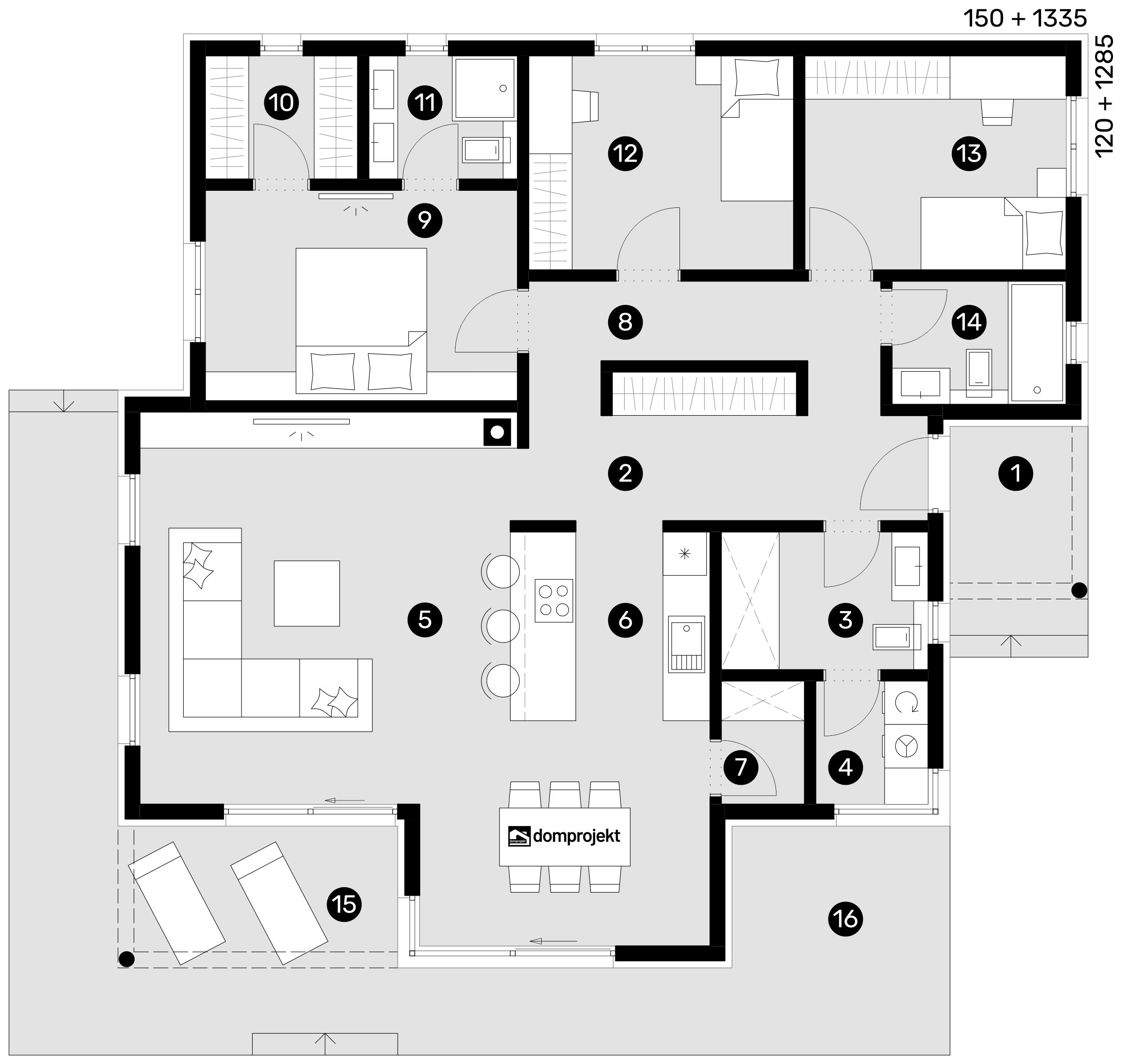 Ground floor plan – prefab house Catherine