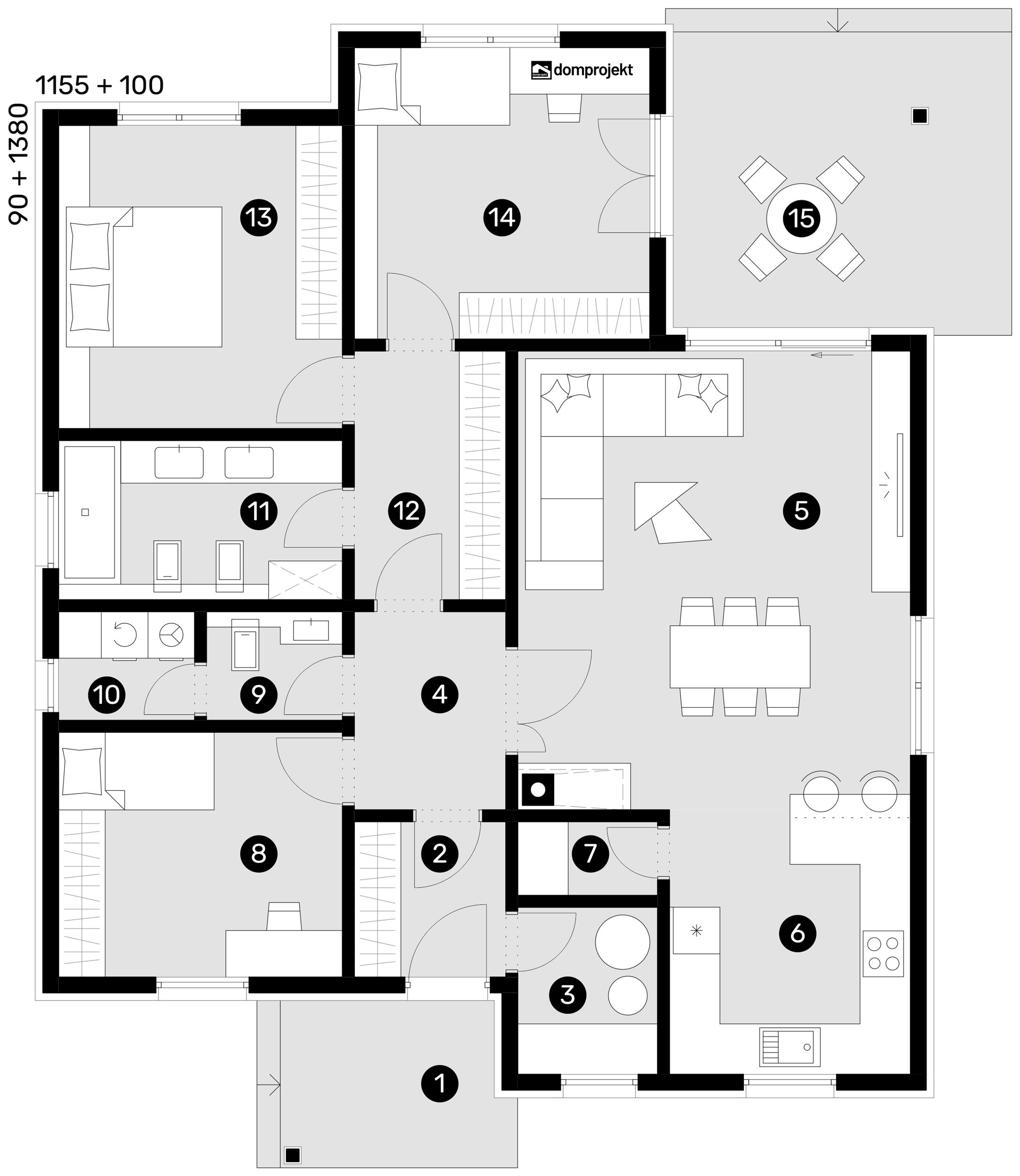 Ground floor plan – prefab house Claudia