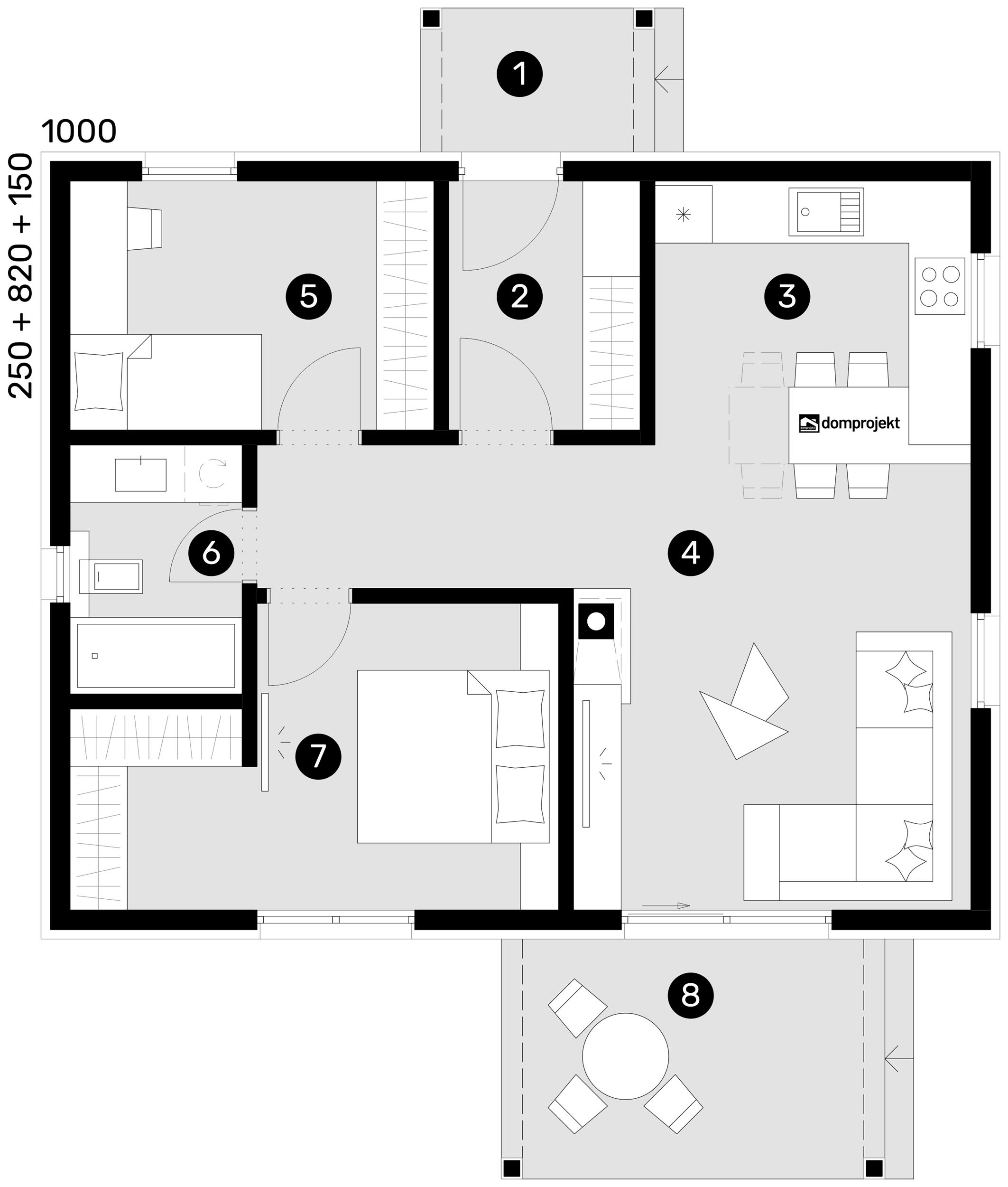 Ground floor plan – prefab house Dalia