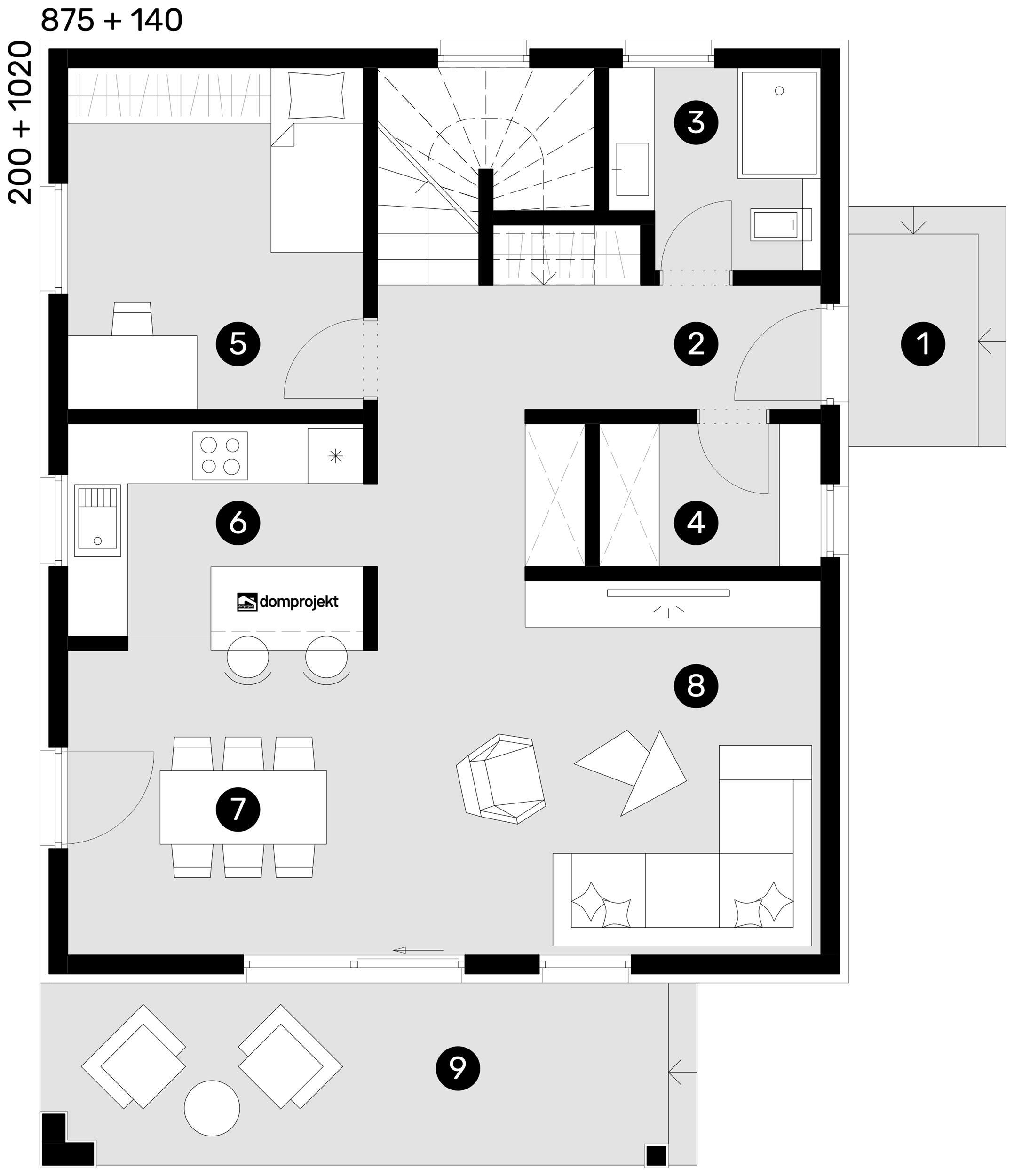 Ground floor plan – prefab house Dolores