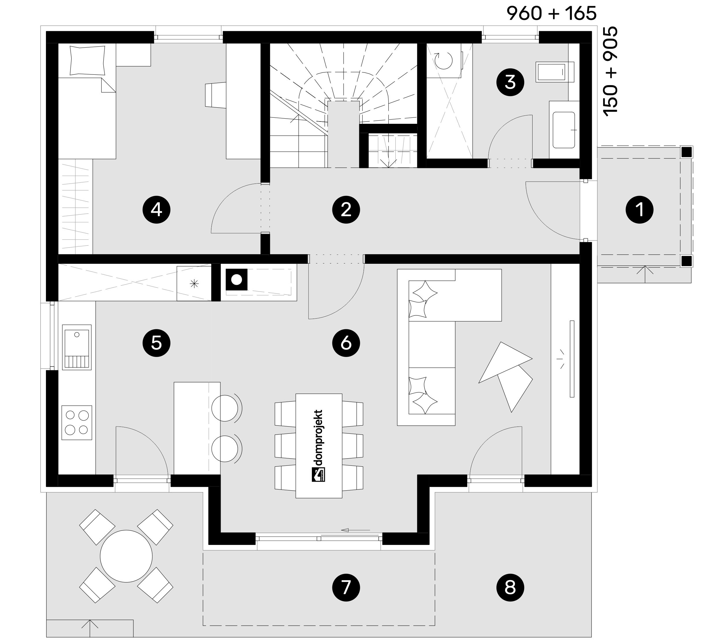 Ground floor plan – prefab house Doris