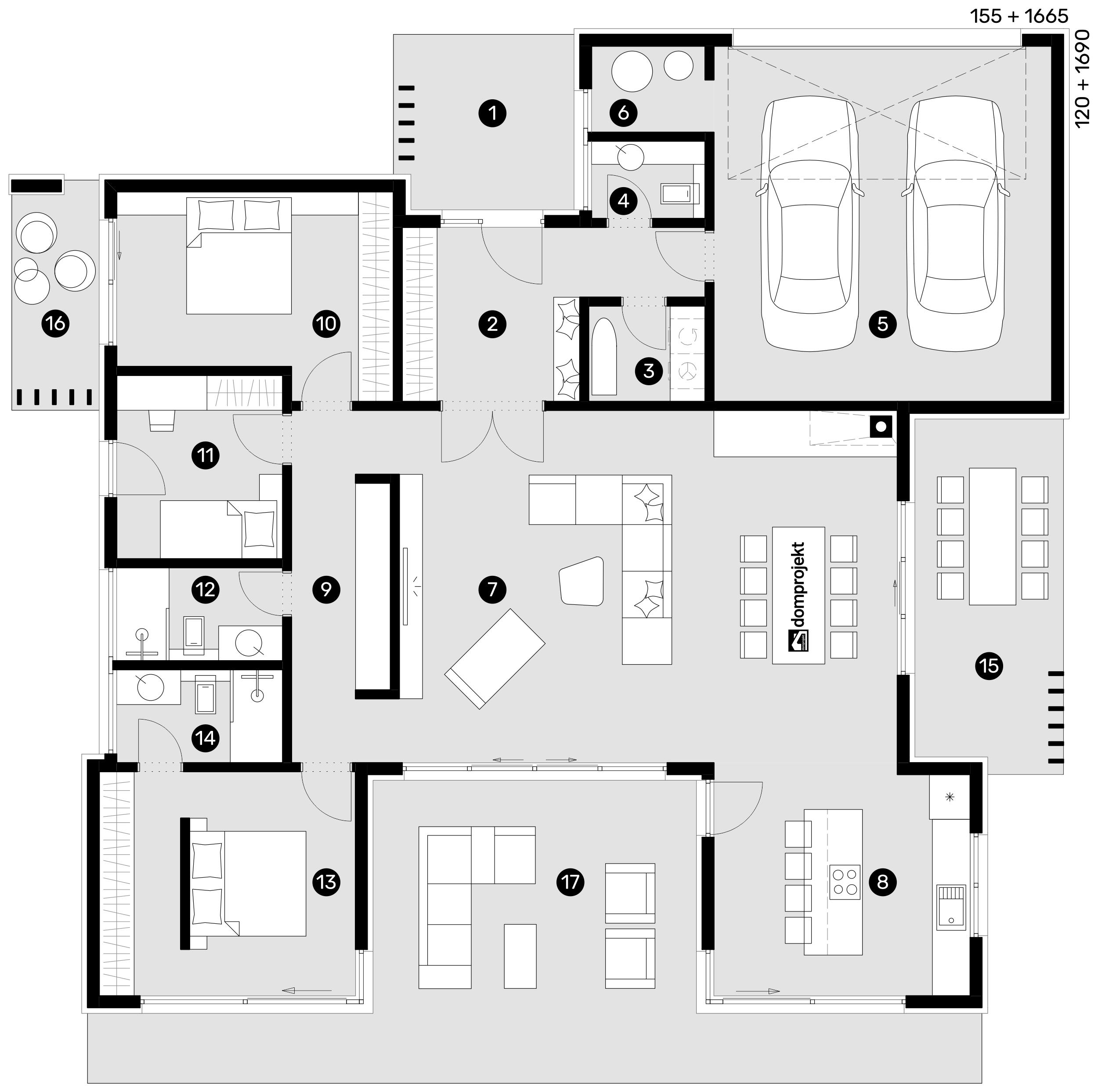 Ground floor plan – prefab house Edita