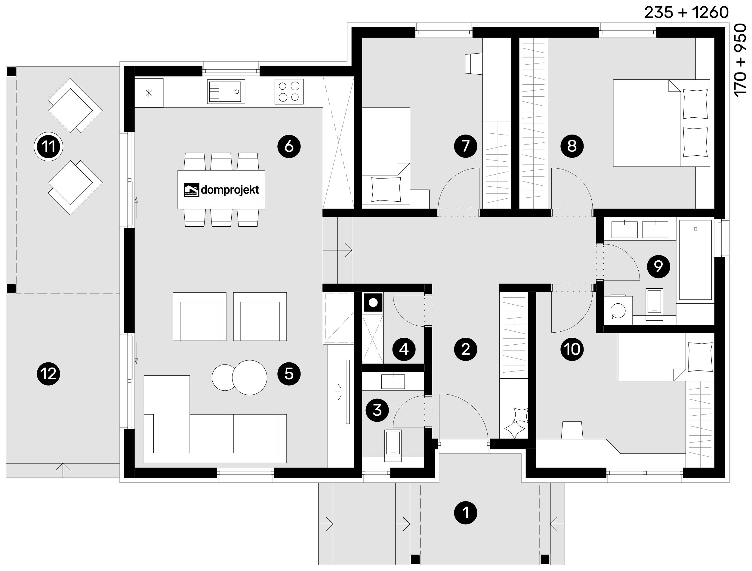 Ground floor plan – prefab house Elis