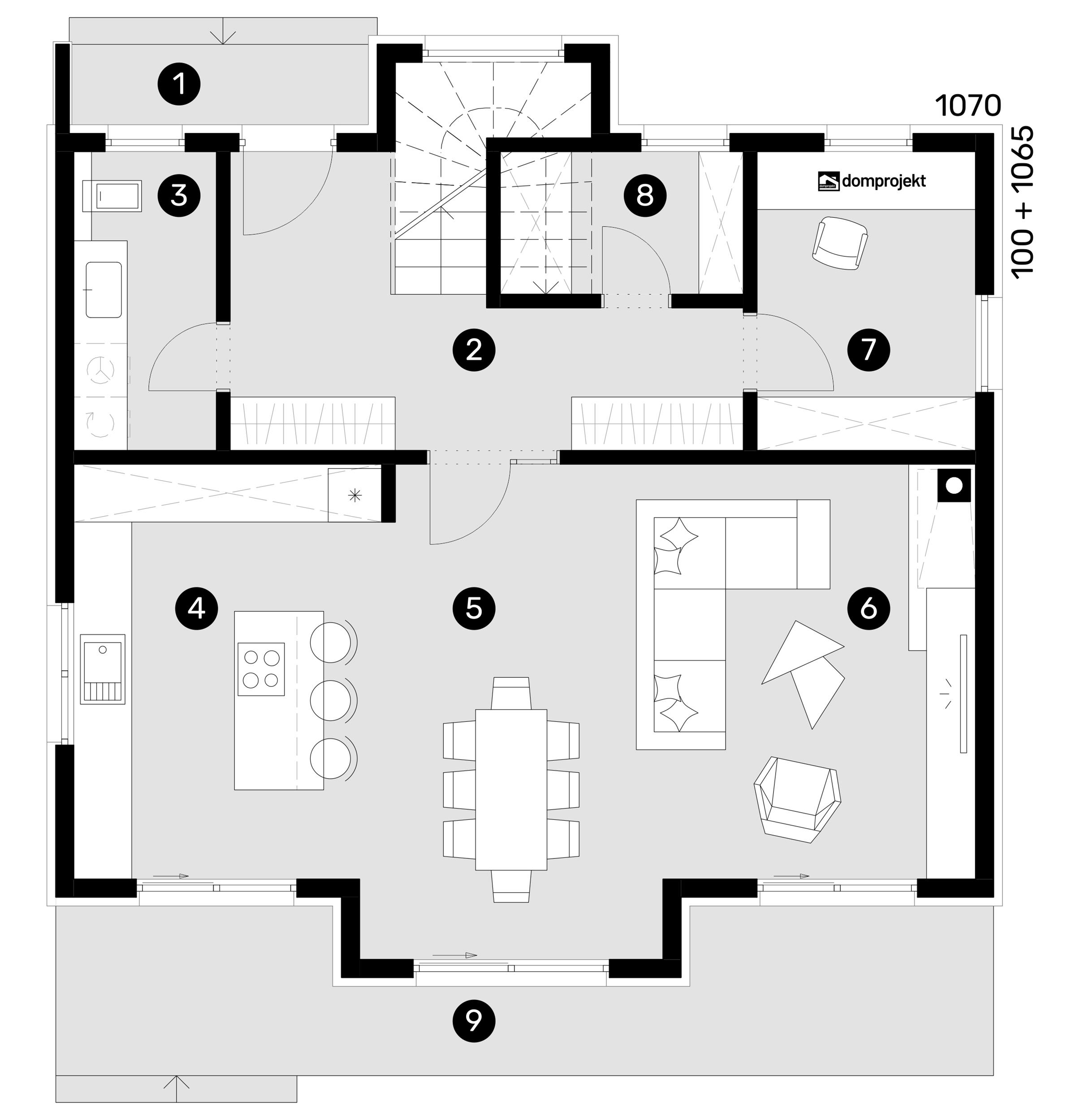 Ground floor plan – prefab house Emanuela
