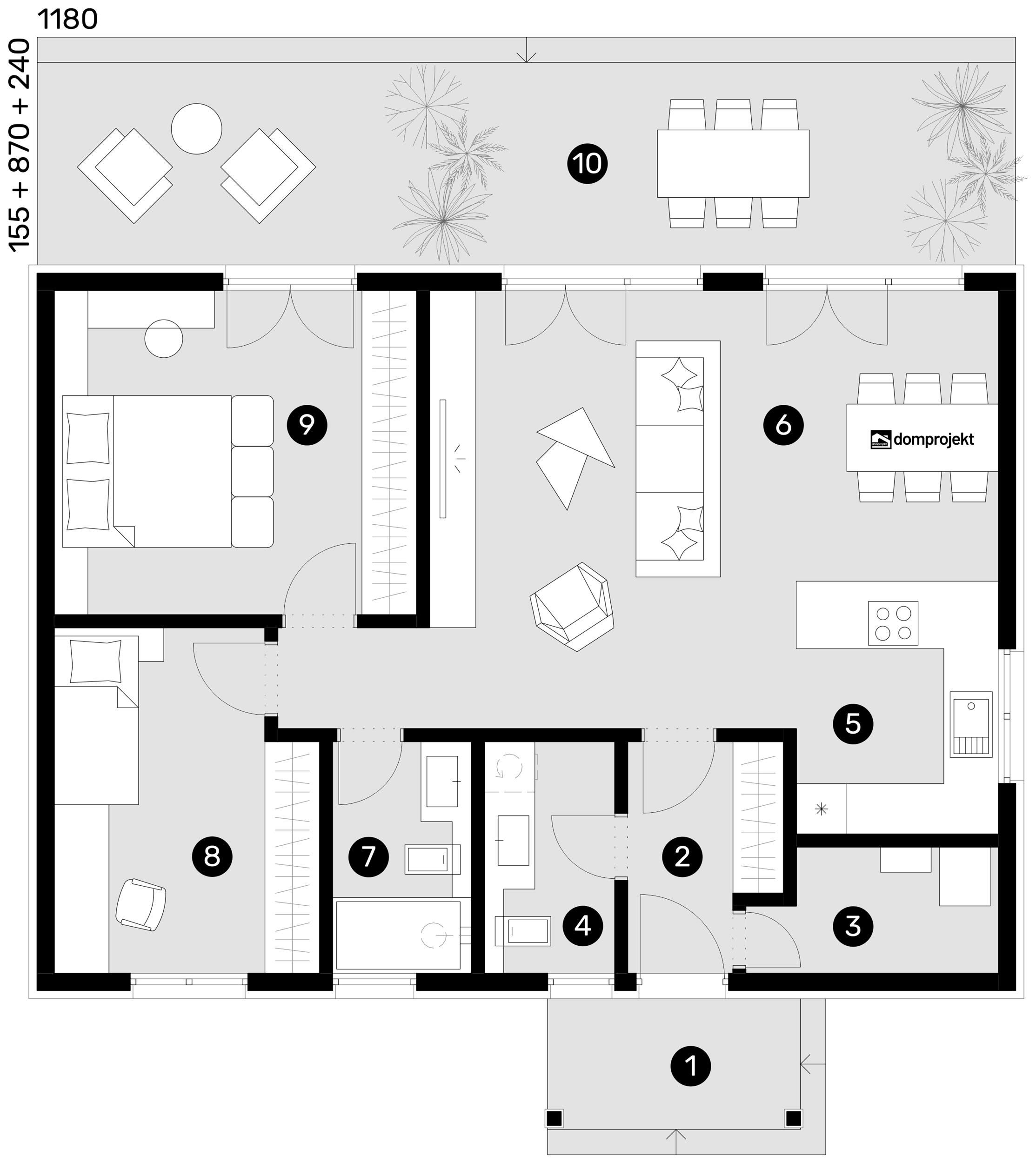 Ground floor plan – prefab house Hana