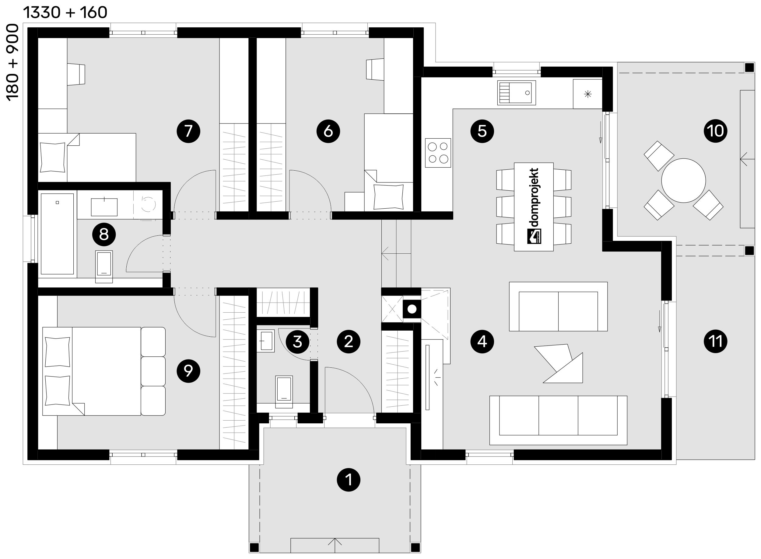 Ground floor plan – prefab house Iris