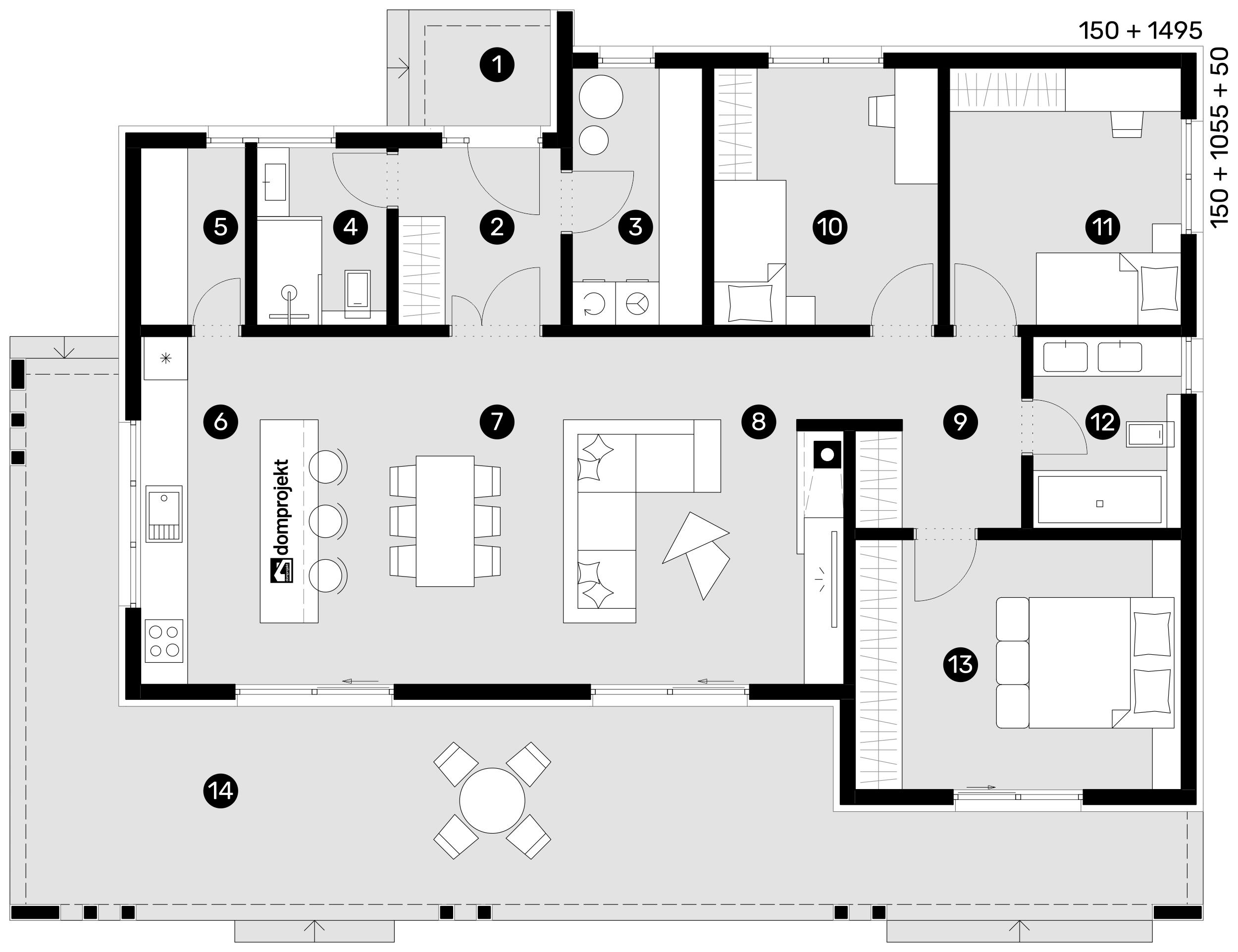 Ground floor plan – prefab house Ivy