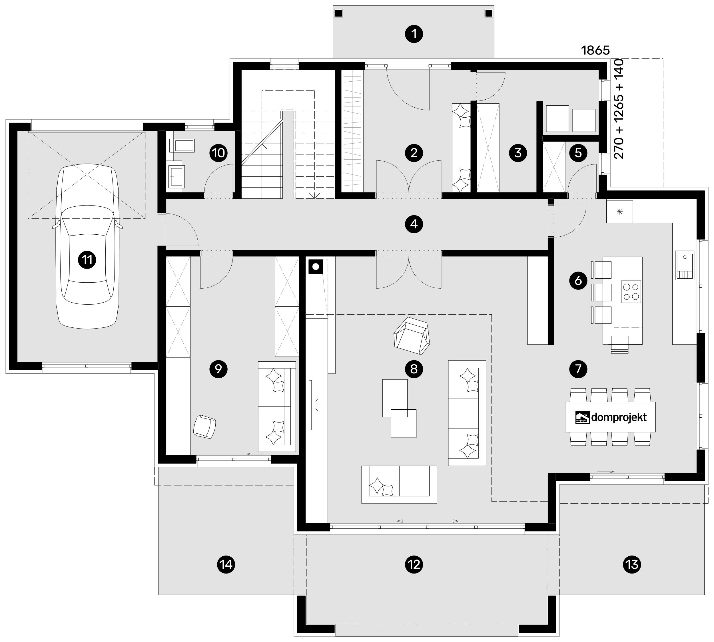 Ground floor plan – prefab house Karolina
