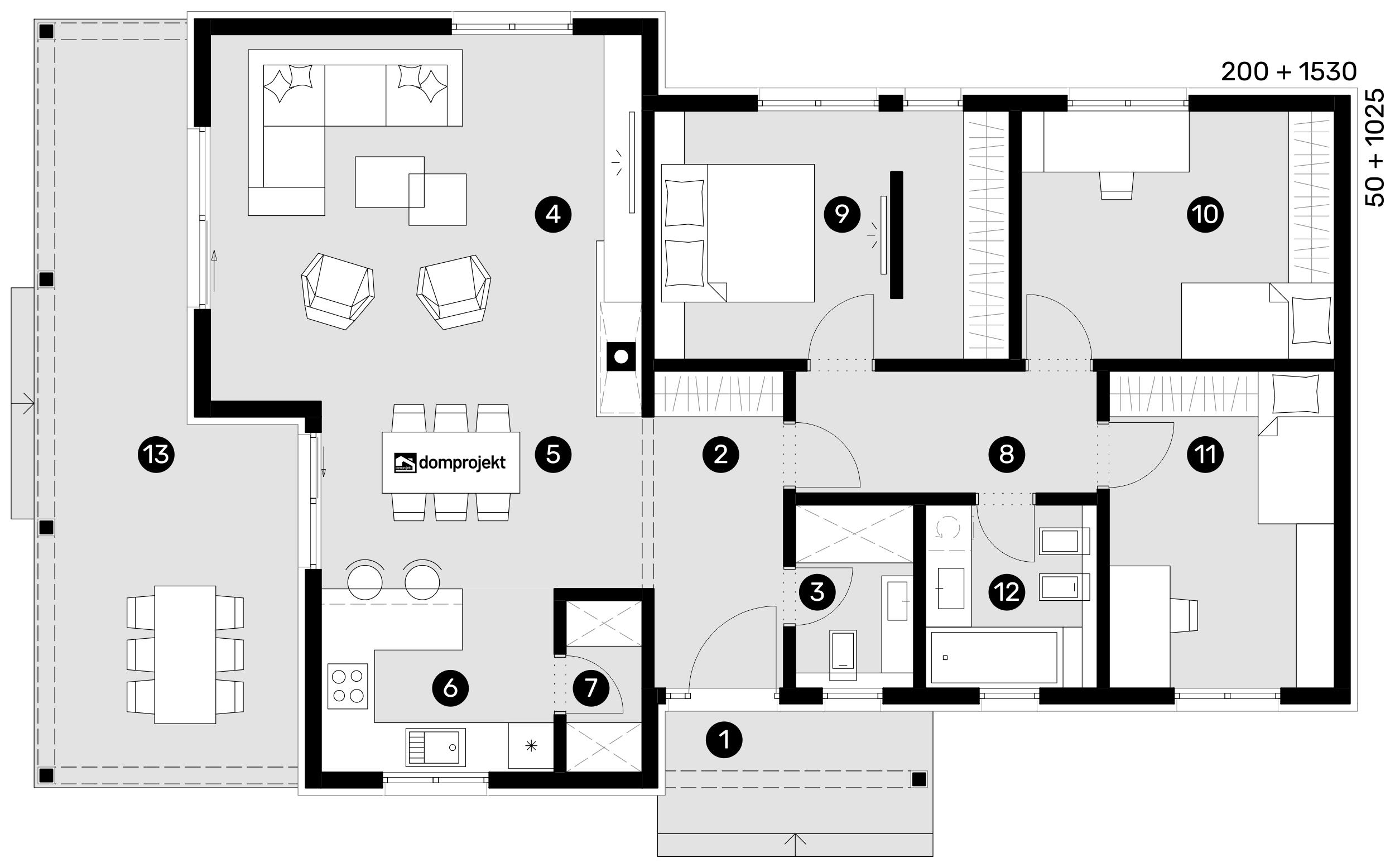 Ground floor plan – prefab house Kelly