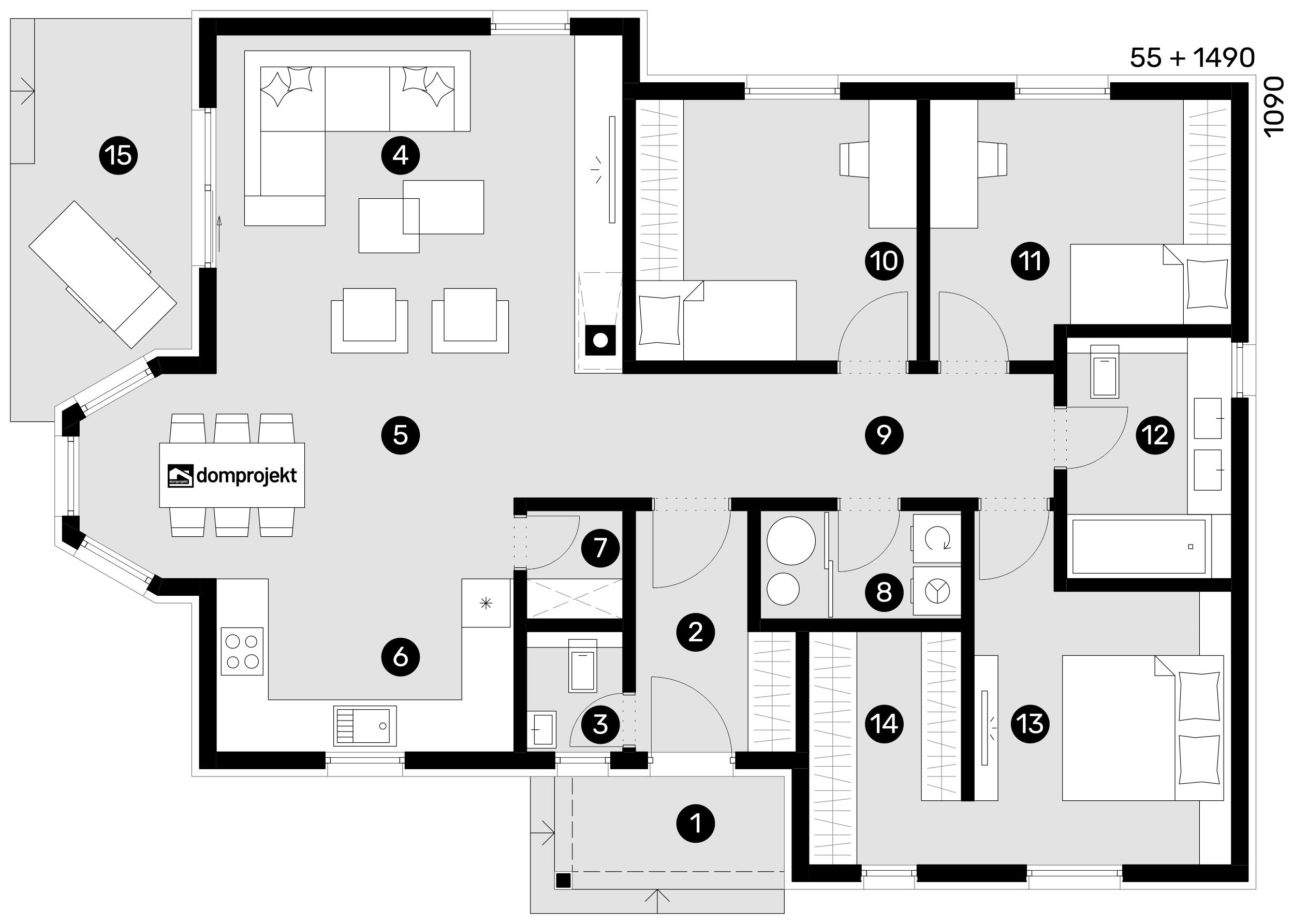Ground floor plan – prefab house Larisa