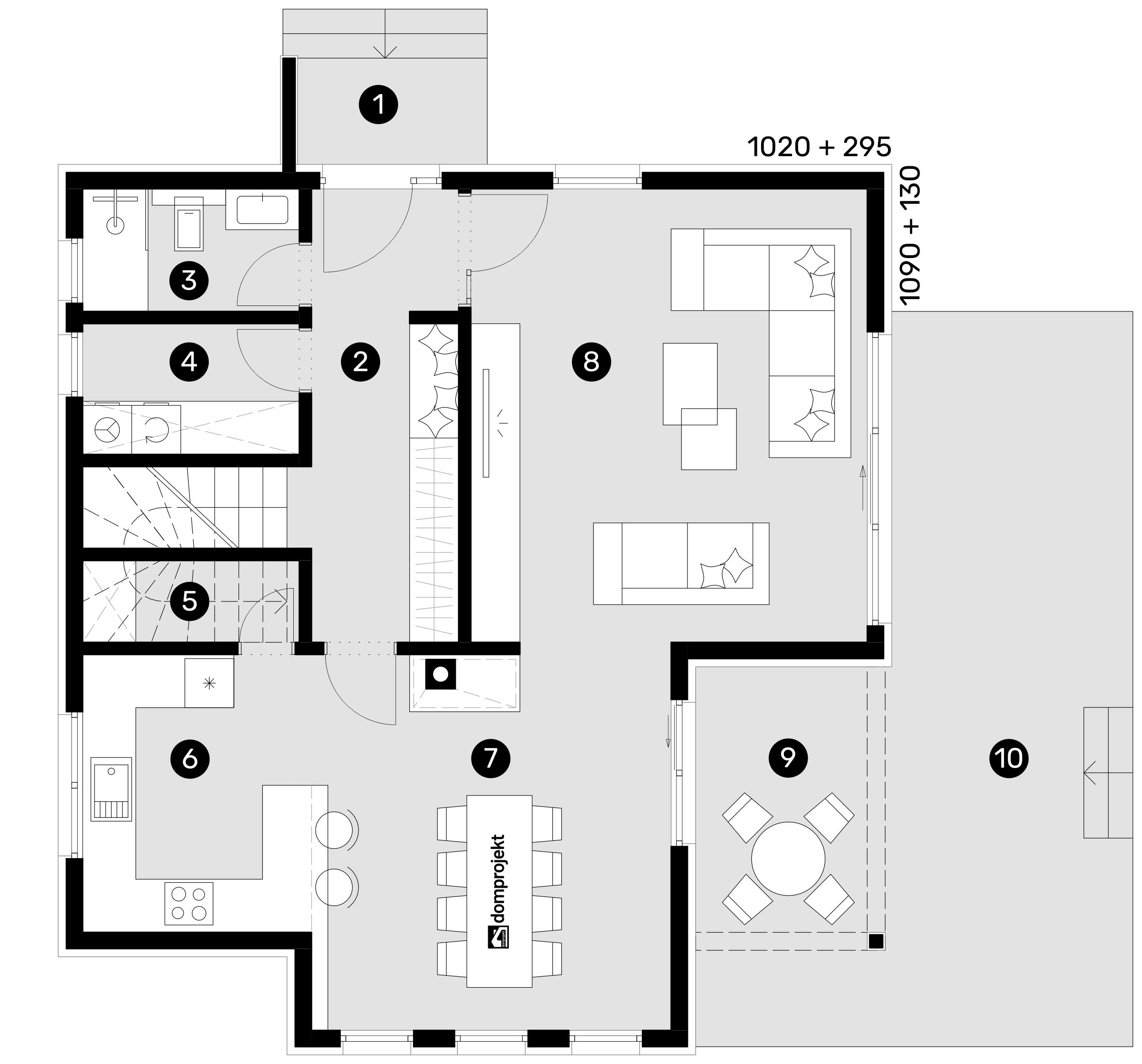 Ground floor plan – prefab house Lena