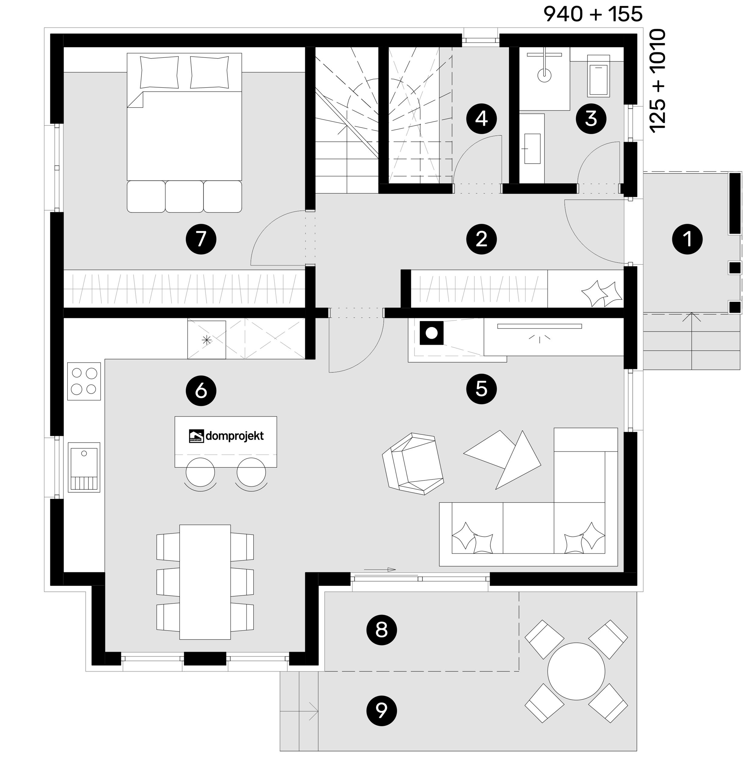 Ground floor plan – prefab house Leonida